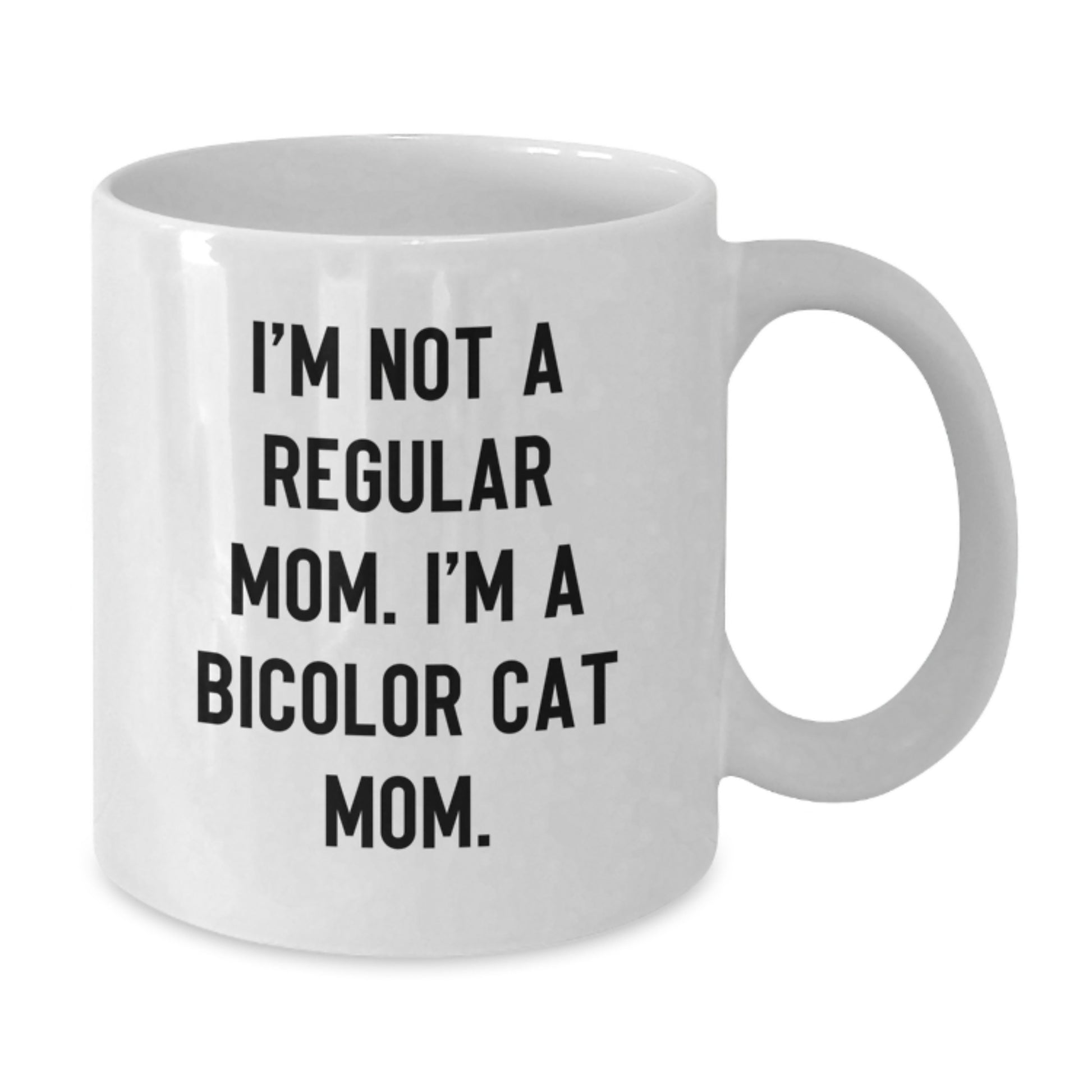 Funny Bicolor Cat Mom Gifts from Family to Friends - White Coffee Mug for Graduation Celebration - Additional