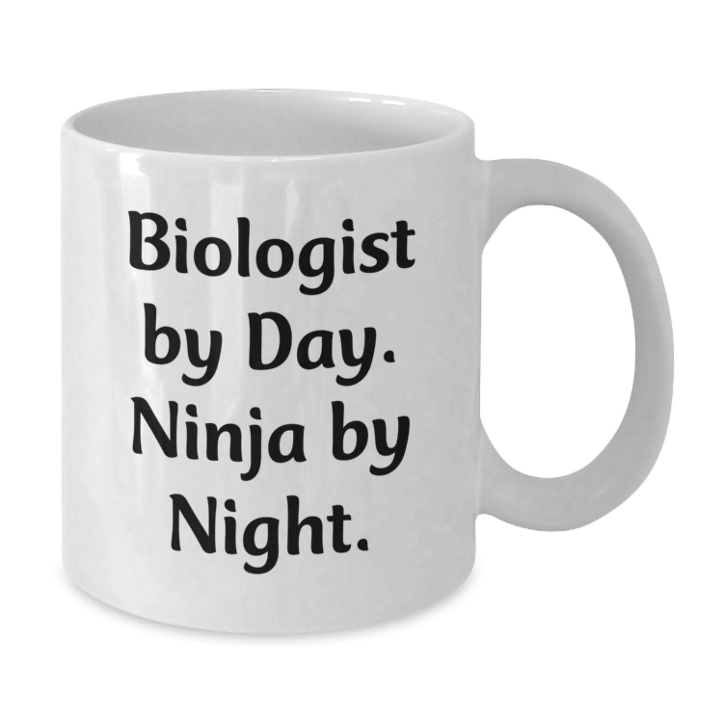 Biologist Ninja Gifts from Coworkers for Biologist Men, Funny White Coffee Mug - Additional