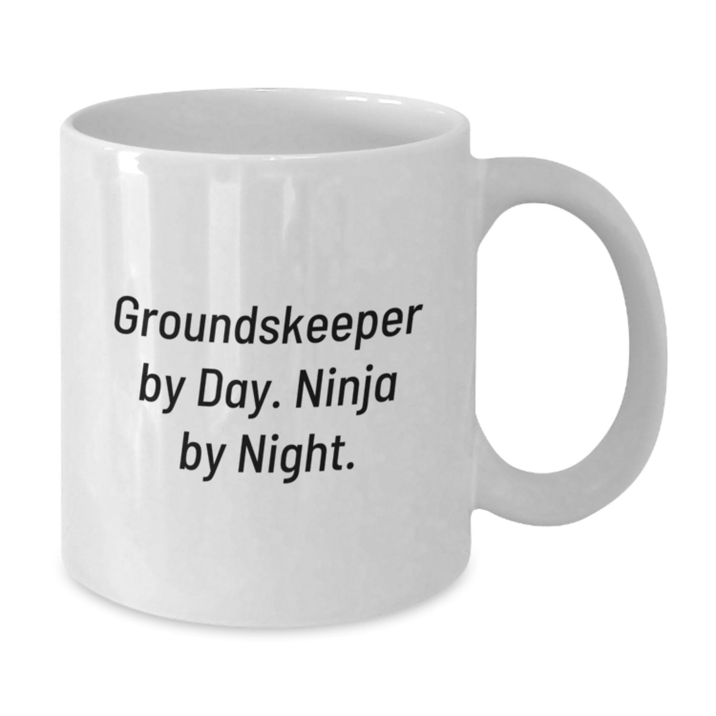 Funny groundskeeper Gifts for Men and Women - 'groundskeeper By Day. Ninja By Night.' White Coffee Mug, Birthday Unique - Additional