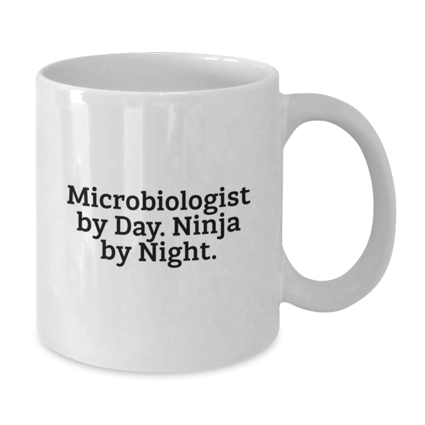 Microbiologist Gifts from Friends - Microbiologist By Day. Ninja By Night. - Funny Birthday White Coffee Mug for Microbiologist Men, Women, Coworkers, Family - Additional