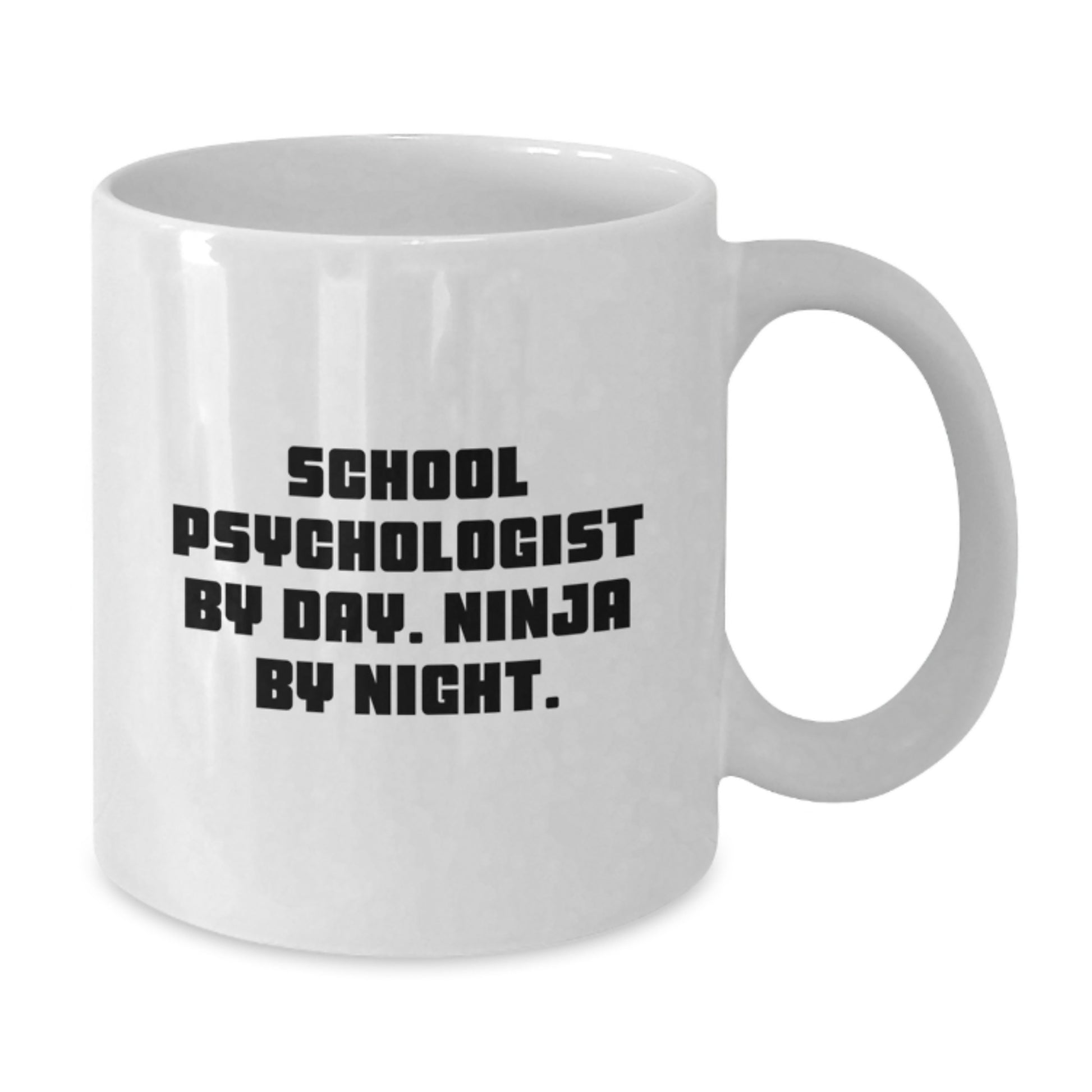Funny School Psychologist Gifts from Men to Coworkers - School Psychologist White Coffee Mug - 'School Psychologist By Day. Ninja By Night.' Christmas Unique - Additional