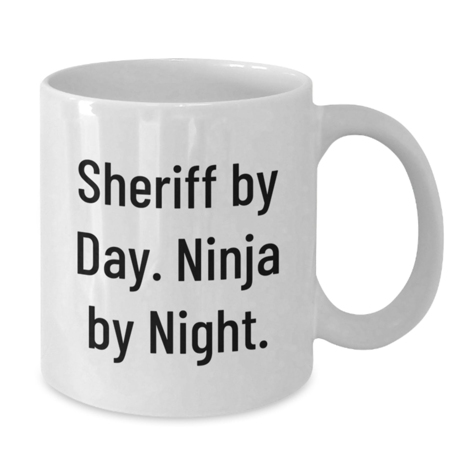 Funny Sheriff Christmas White Coffee Mug, Gifts from the Sheriff Lover, 'Sheriff By Day. Ninja By Night.' for Sheriff, White Coffee Mug for Men, Best White Coffee Mug for Sheriff Gifts - Additional