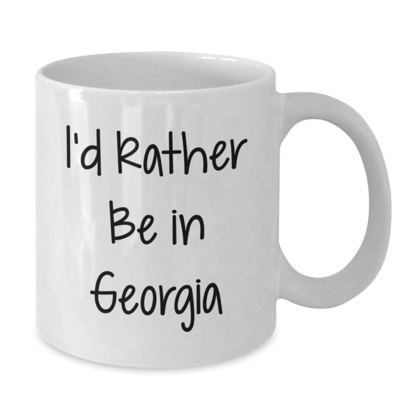 Funny Georgia Gifts from Friends, Unique White Coffee Mug for Birthday, I'd Rather Be In Georgia - Additional