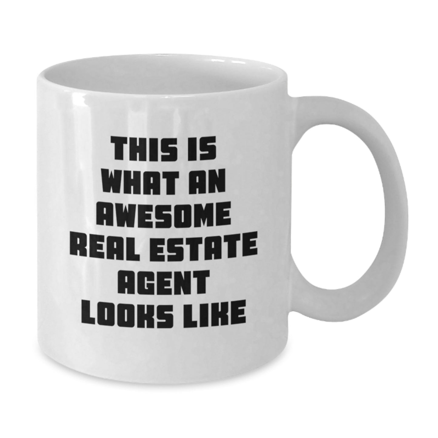 Funny Real Estate Agent Gifts, White Coffee Mug, Birthday Unique Gifts from Friends to Real Estate Agent, 'This Is What An Awesome Real Estate Agent Looks Like' - Additional