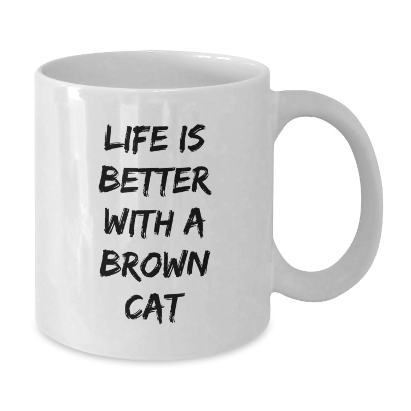 Brown Cat Lovers Funny Gifts from Family for Men and Women Graduation Unique White Coffee Mug - Additional