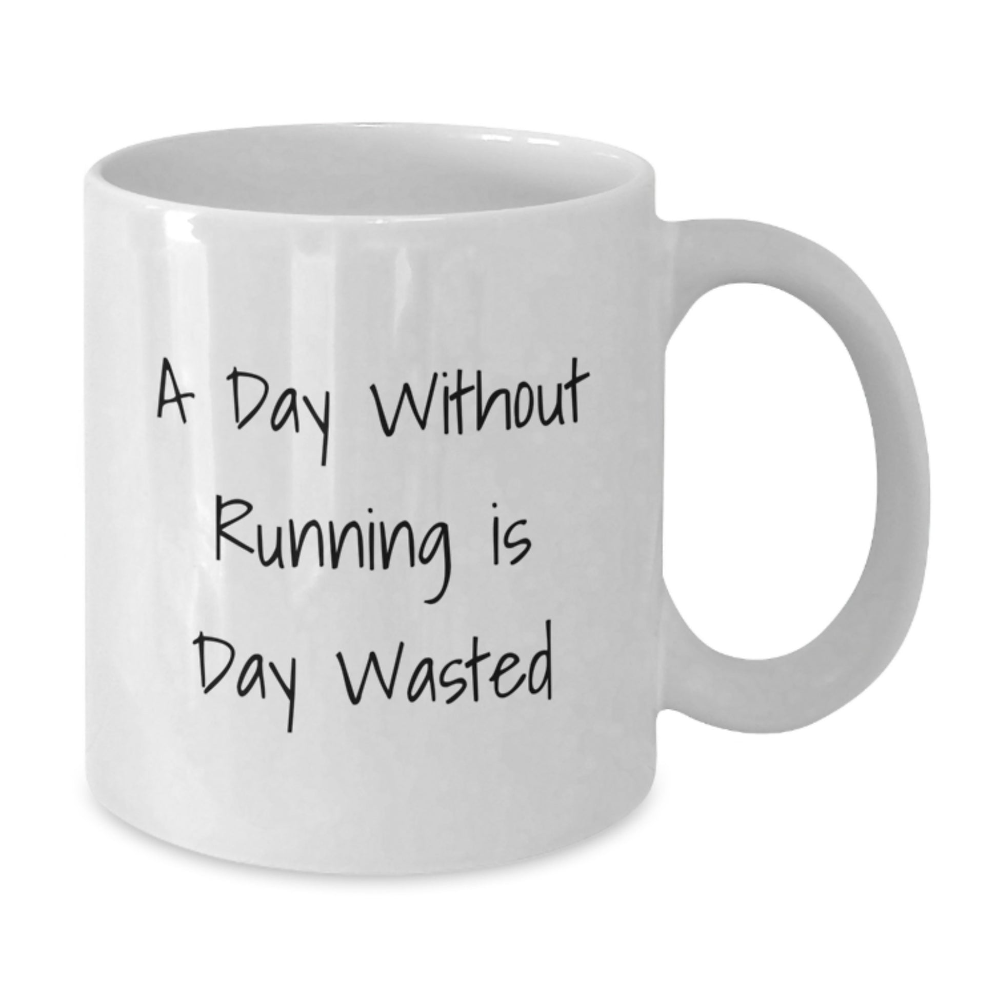 Funny Running Mugs for Runners Gifts from Friends to Running Enthusiasts - A Day Without Running Is Day Wasted, Inspirational Quote on White Coffee Mug for Birthday - Additional