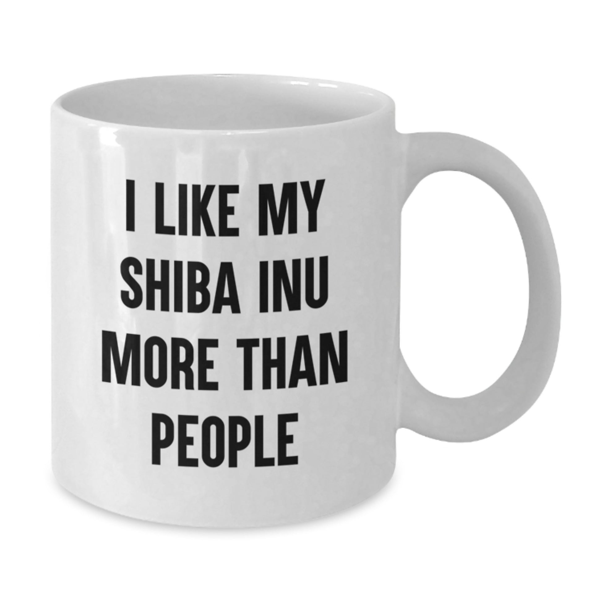 Funny Shiba Inu Dog Lover Gifts for Men from Friends on Birthday, 'I Like My Shiba Inu More Than People' White Coffee Mug - Additional