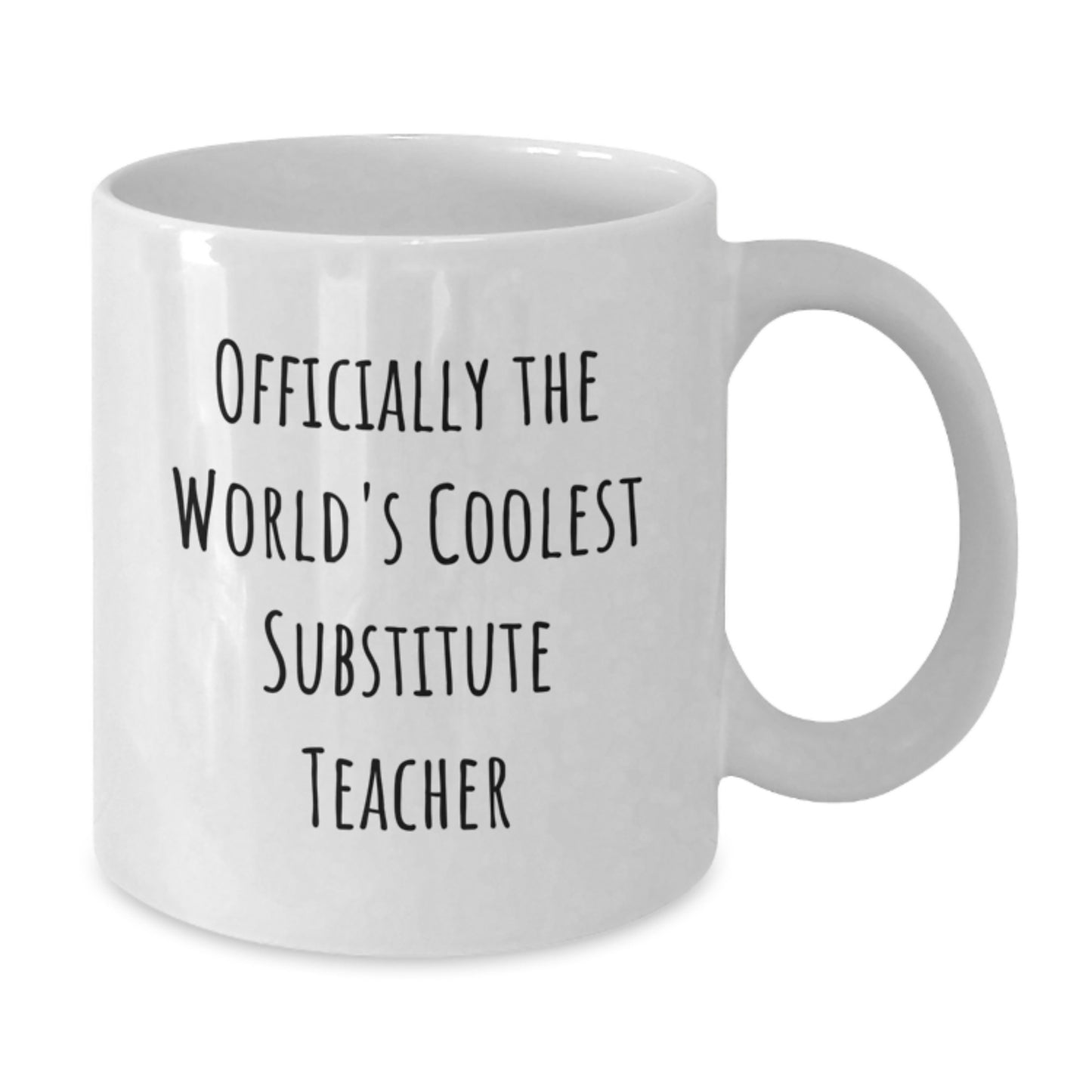 Funny Quote Gifts from Friends for Substitute Teacher Christmas Unique Mugs, Coolest Substitute Teacher White Coffee Mug, Officially World's Coolest - Additional
