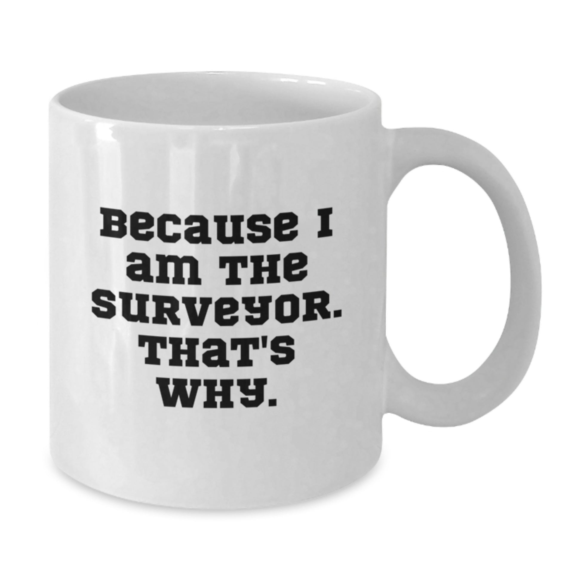 Funny Surveyor Gifts for Men from Friends, Because I Am The Surveyor. That's Why. White Coffee Mug for Christmas Unique Gifts - Additional
