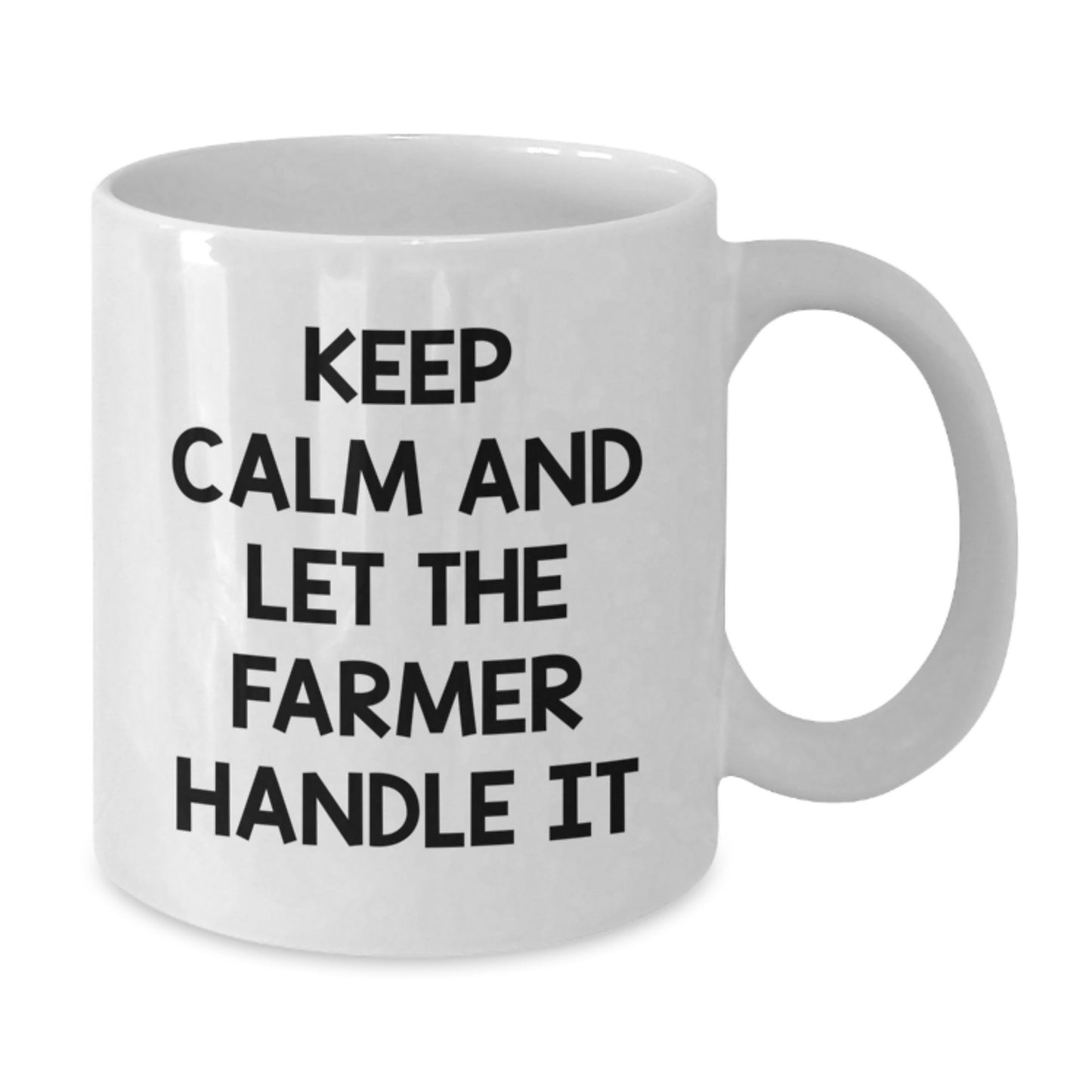 Funny Farmer White Coffee Mug Gifts from Family to Farmer Friends, Let the Farmer Handle It Christmas Unique - Additional