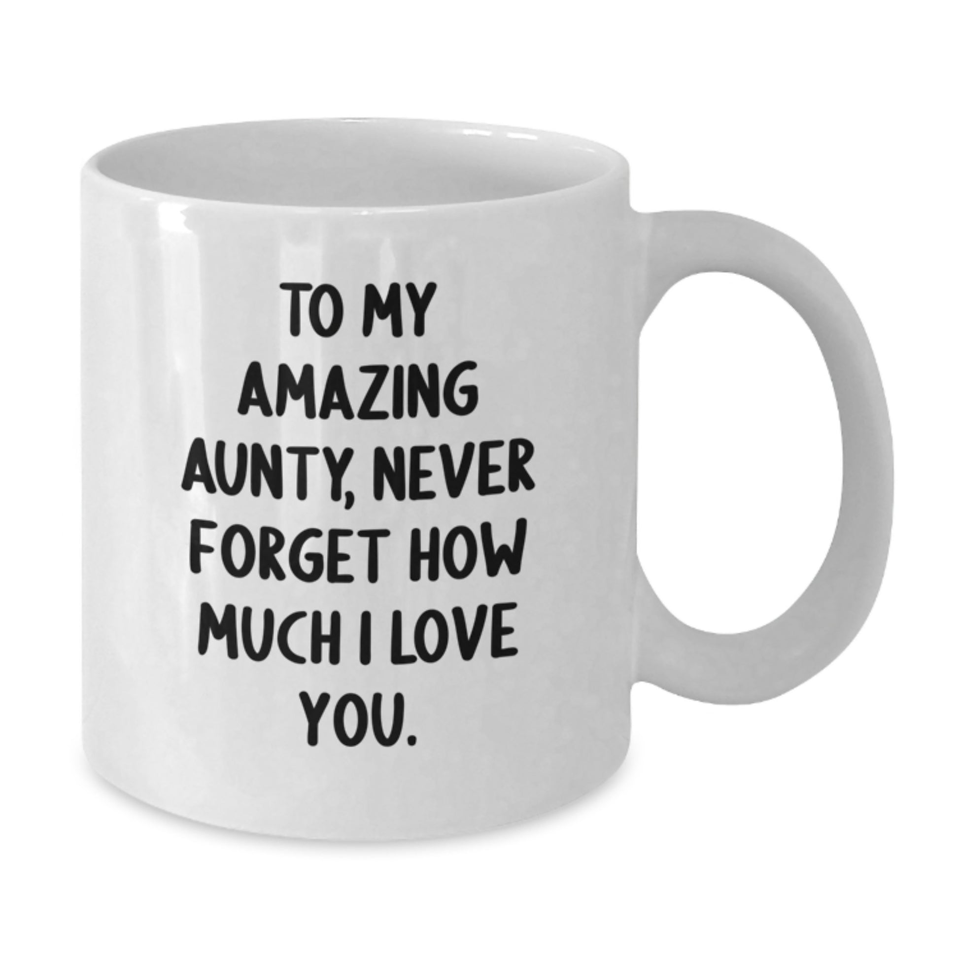 Gifts from Family for Amazing Aunty, Funny White Coffee Mug, Never Forget How Much I Love You. - Additional