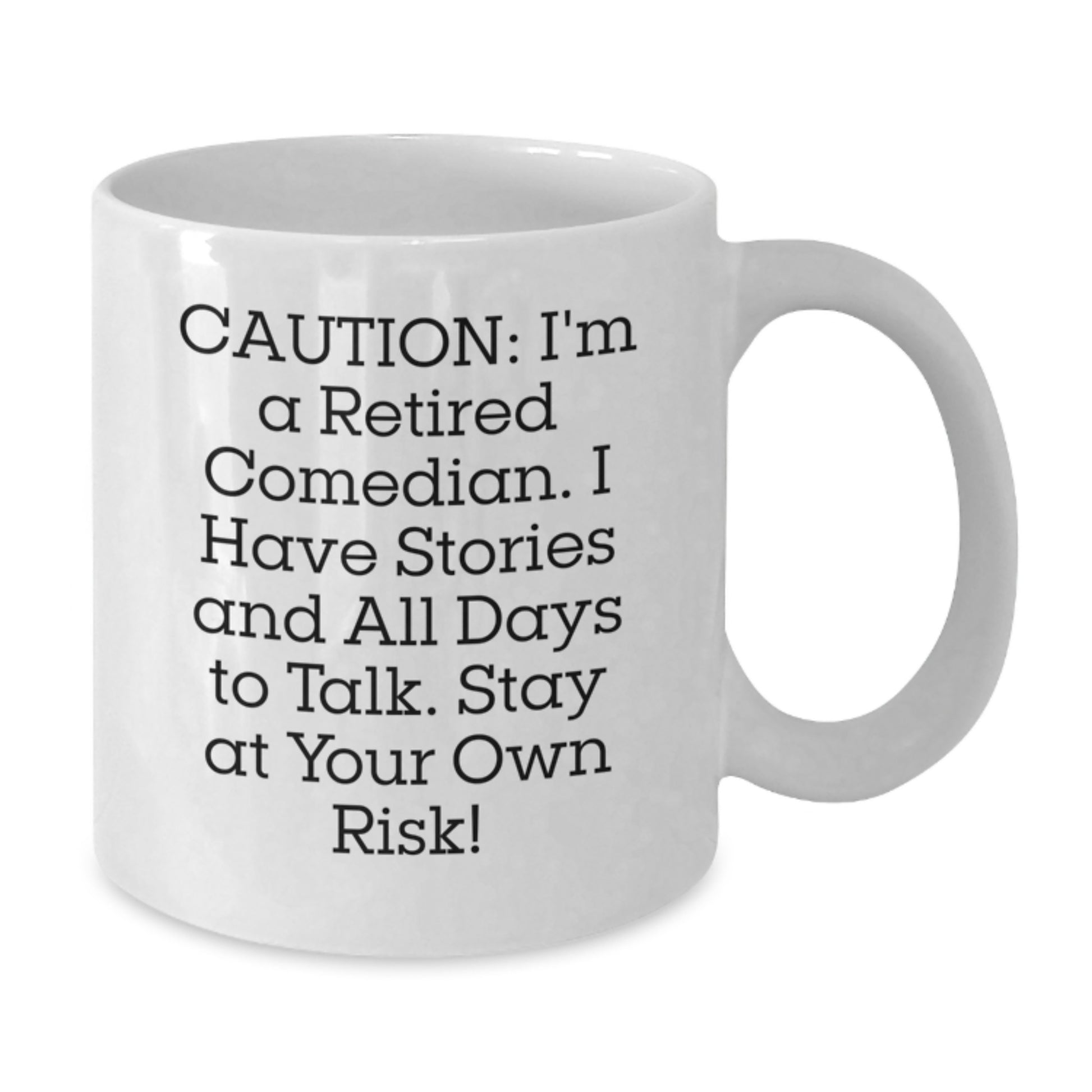 Funny Comedian Christmas Unique Gifts for Friends and Family - Comedian White Coffee Mug with Caution Quote - Additional