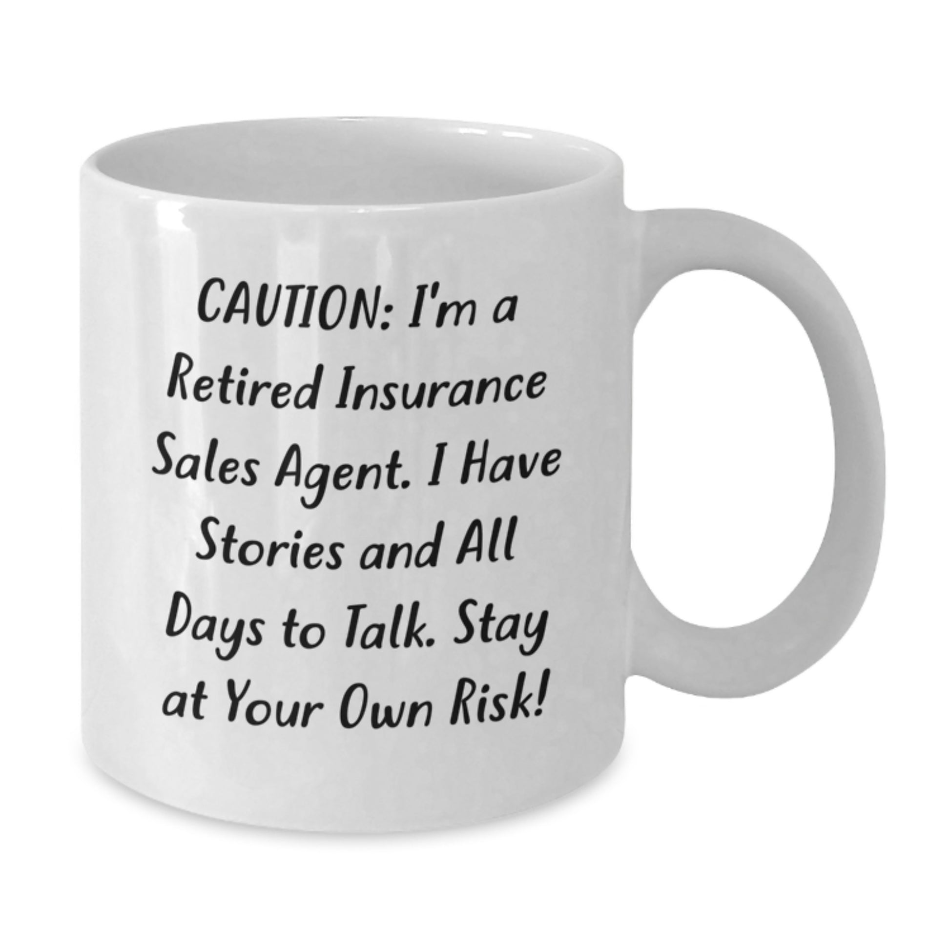 Funny Gifts for Insurance Sales Agent - Caution I'm A Retired Insurance Sales Agent White Coffee Mug, Christmas Unique Gift for Men and Women Friends Family Coworkers - Additional