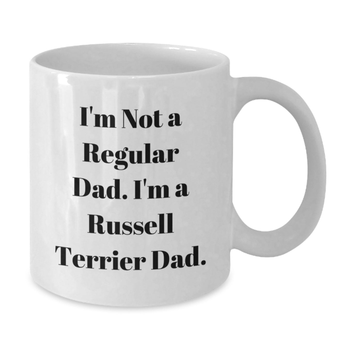 Russell Terrier Dad Funny Gifts for Him Russell Terrier Dog Lover White Coffee Mug, Graduation Unique Gifts from Men to Friends, Family, Coworkers - Additional