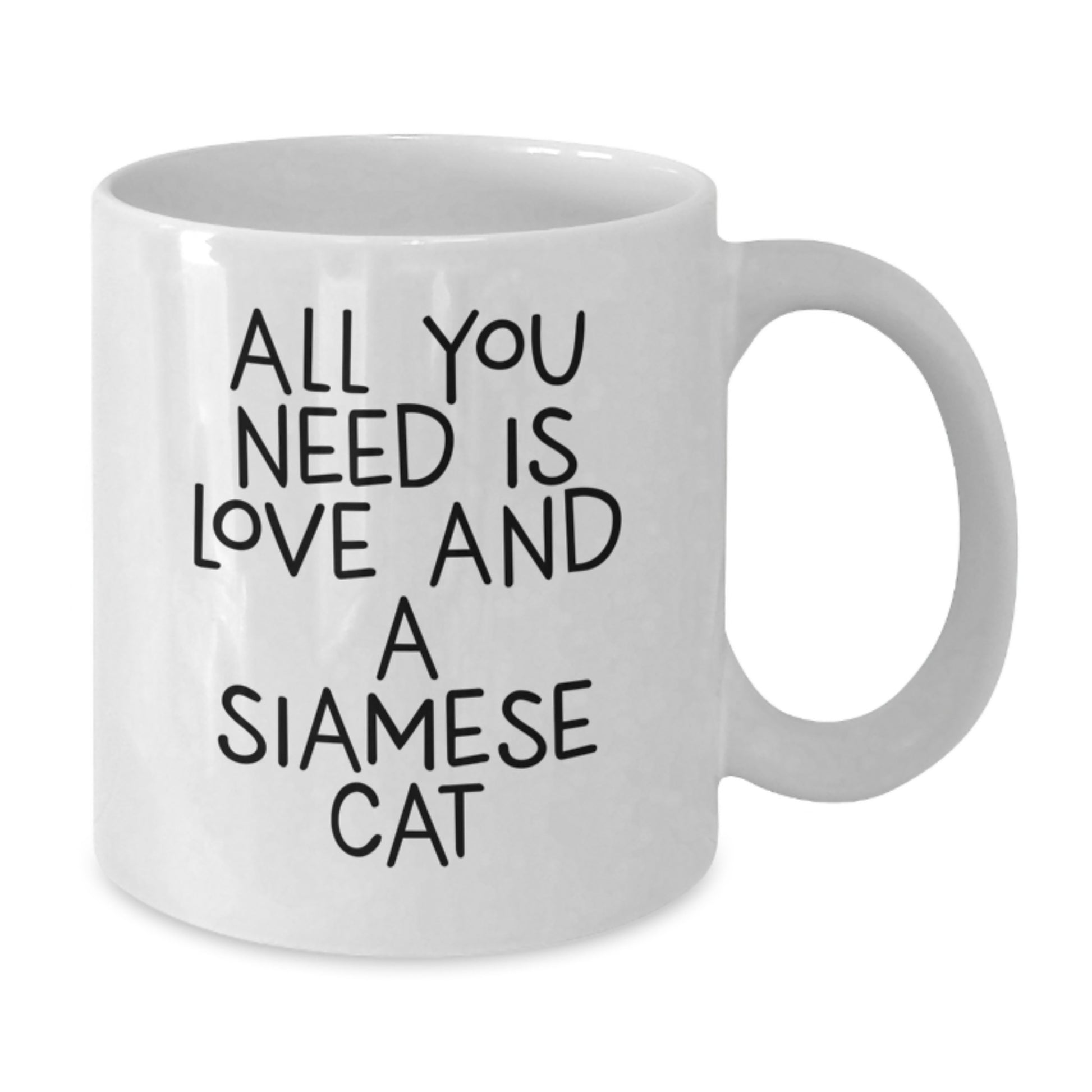 Funny Siamese Cat Gifts for Men from Family, White Coffee Mug All You Need Is Love And A Siamese Cat Christmas Unique - Additional