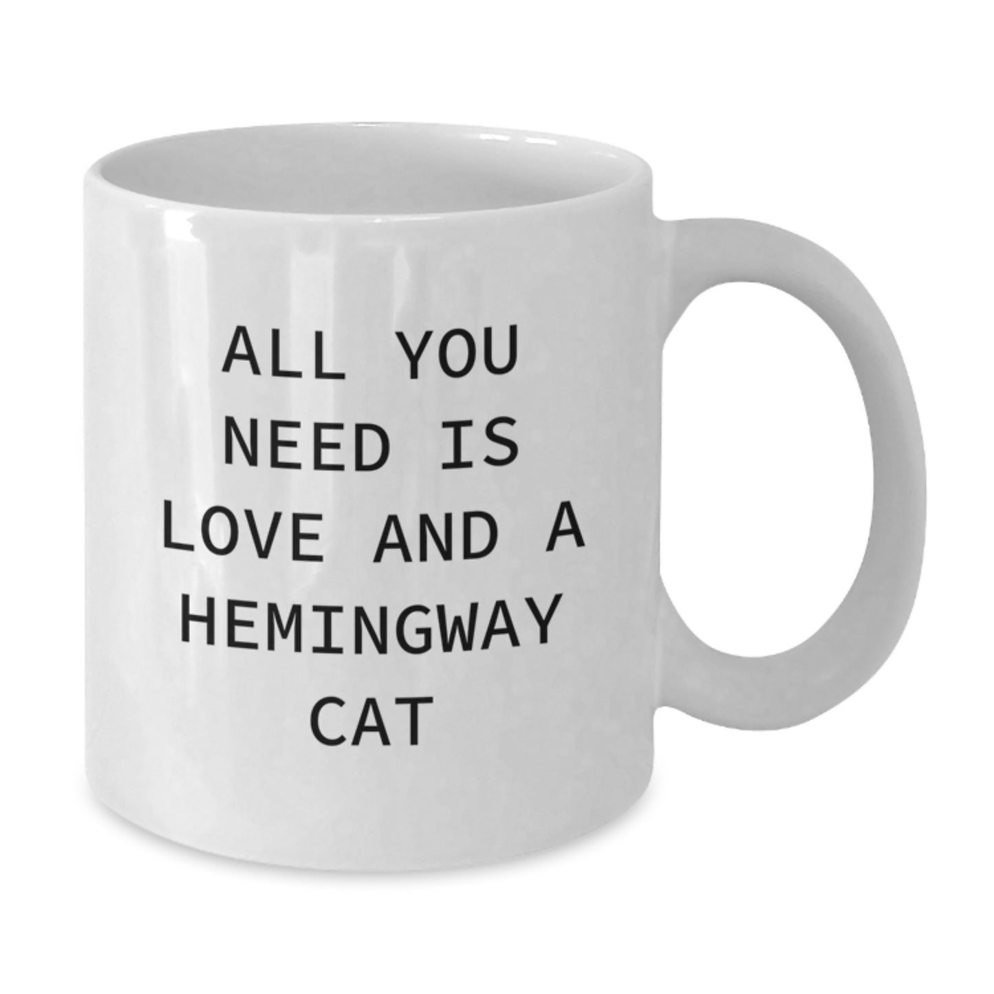 Funny Hemingway Cat Mugs for Graduation Gifts from Friends and Family, 'All You Need Is Love And A Hemingway Cat' Quote - Additional