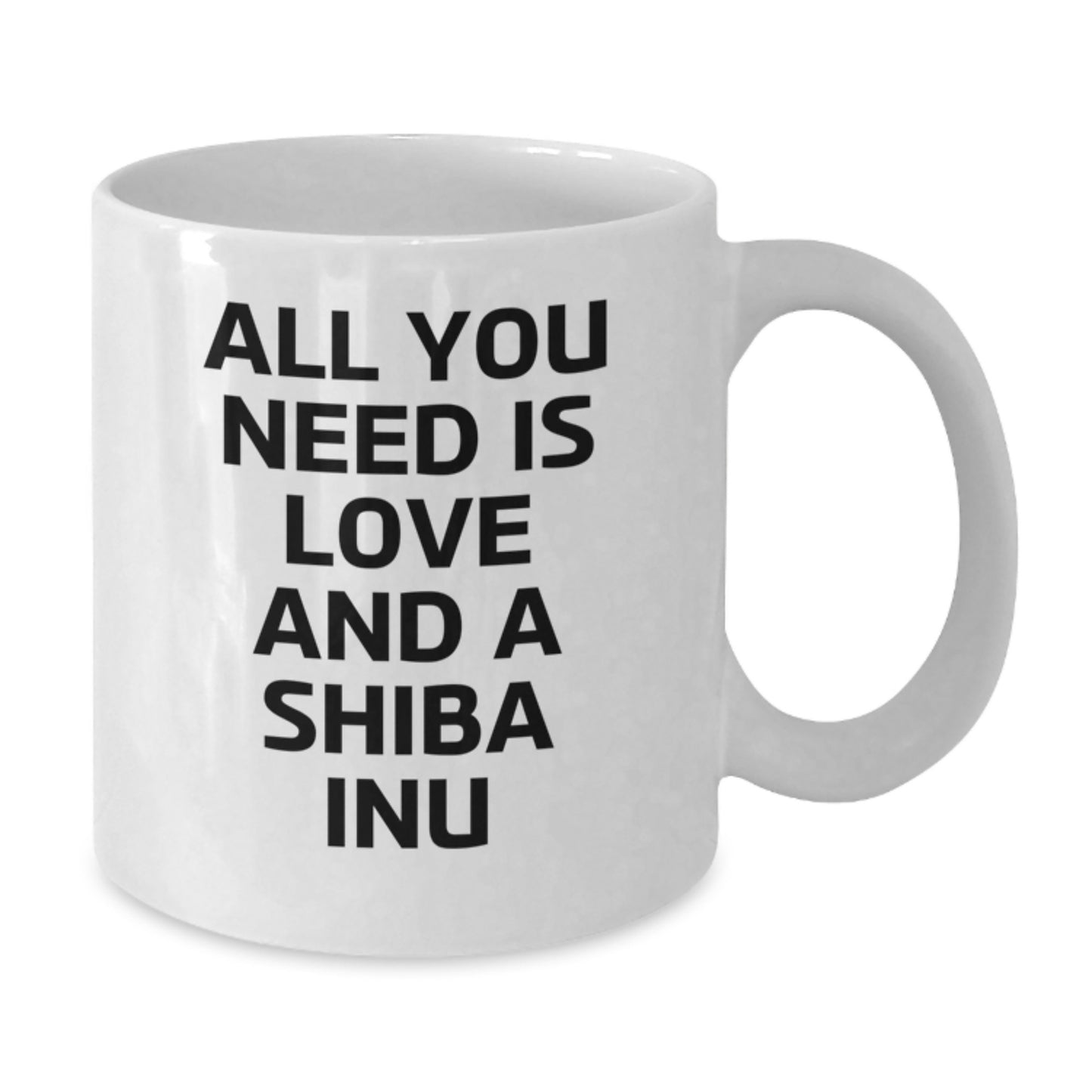 Funny Shiba Inu Dog Lovers Gifts from Family for Birthday, White Coffee Mug for Men, All You Need Is Love And A Shiba Inu - Additional