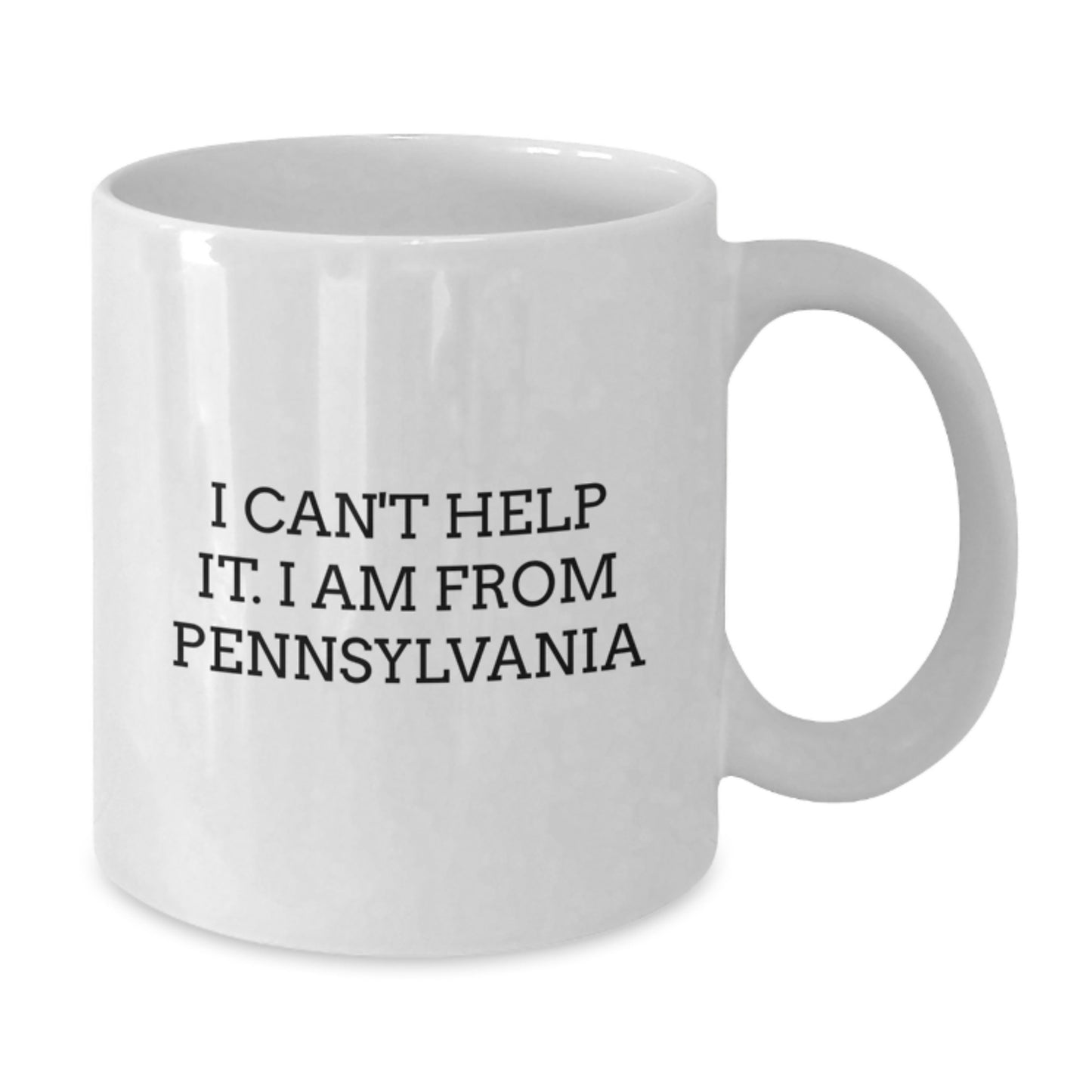 Funny Pennsylvania Gifts from Friends, Unique White Coffee Mugs for Men Women Christmas Unique Gifts, I Can't Help It I Am From Pennsylvania - Additional