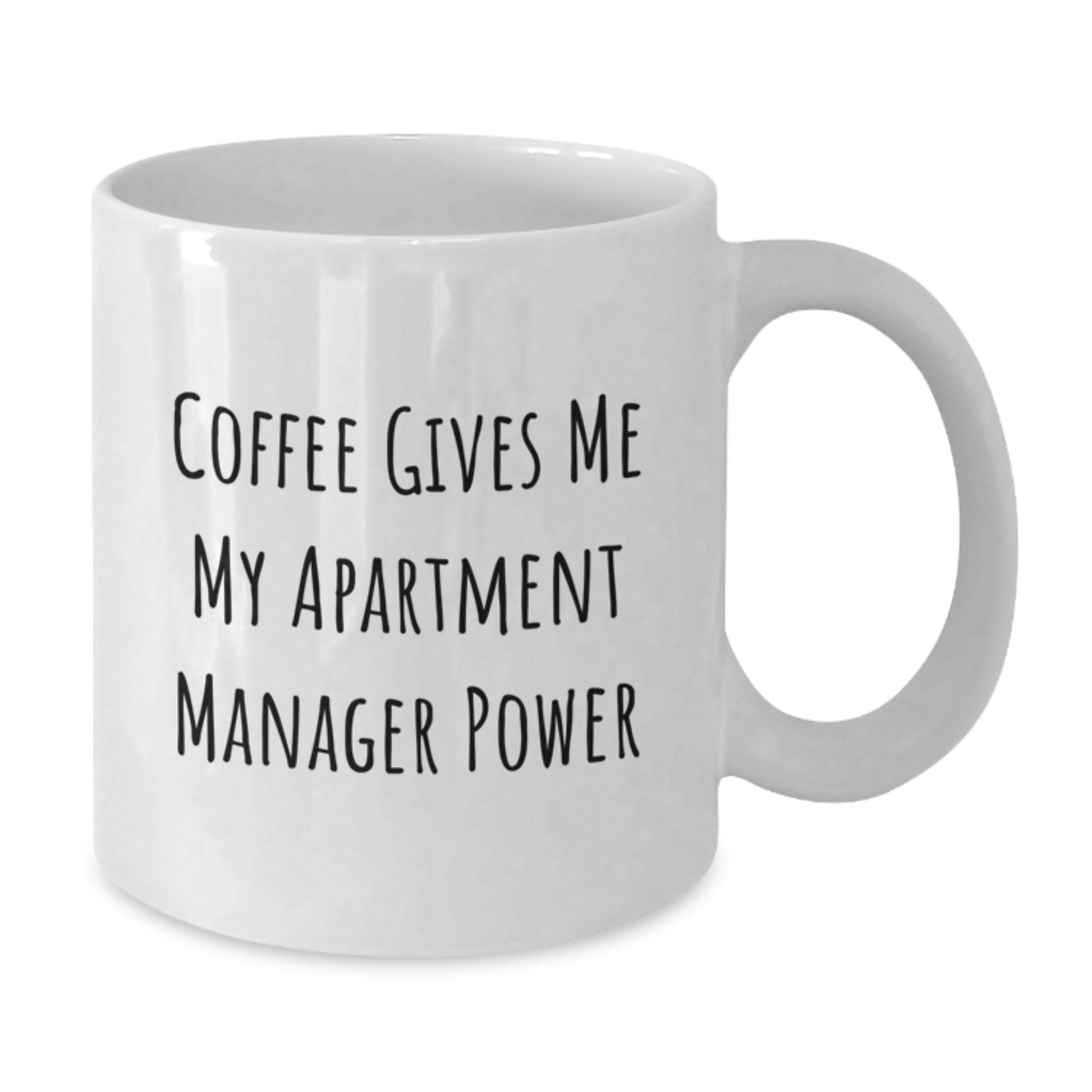 Funny Apartment Manager Gifts from Friends, 'Coffee Gives Me My Apartment Manager Power' White Coffee Mug for Graduation - Additional