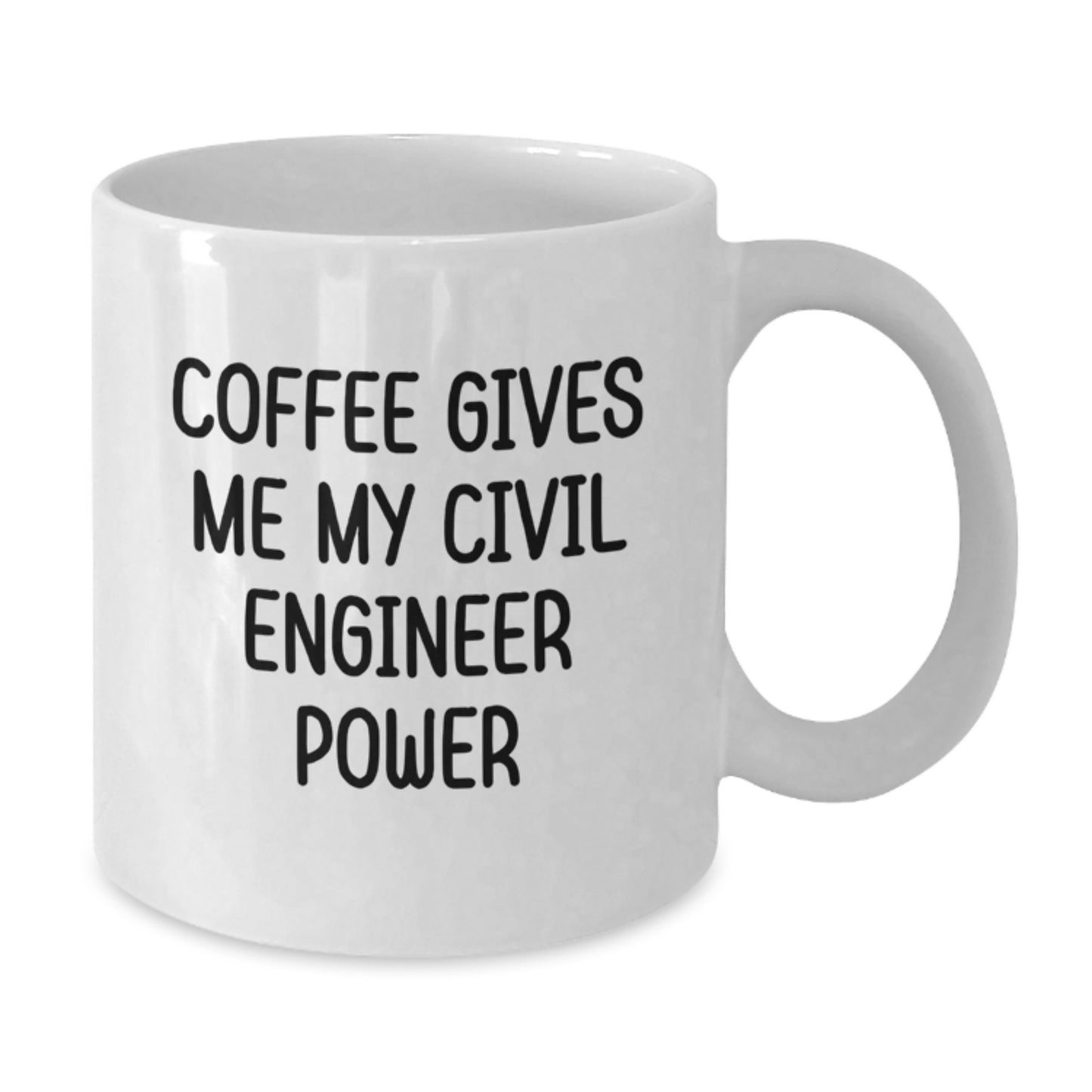 Civil Engineer Gifts, Funny White Coffee Mug, 'Coffee Gives Me My Civil Engineer Power', Christmas Unique Presents for Civil Engineer Men - Additional