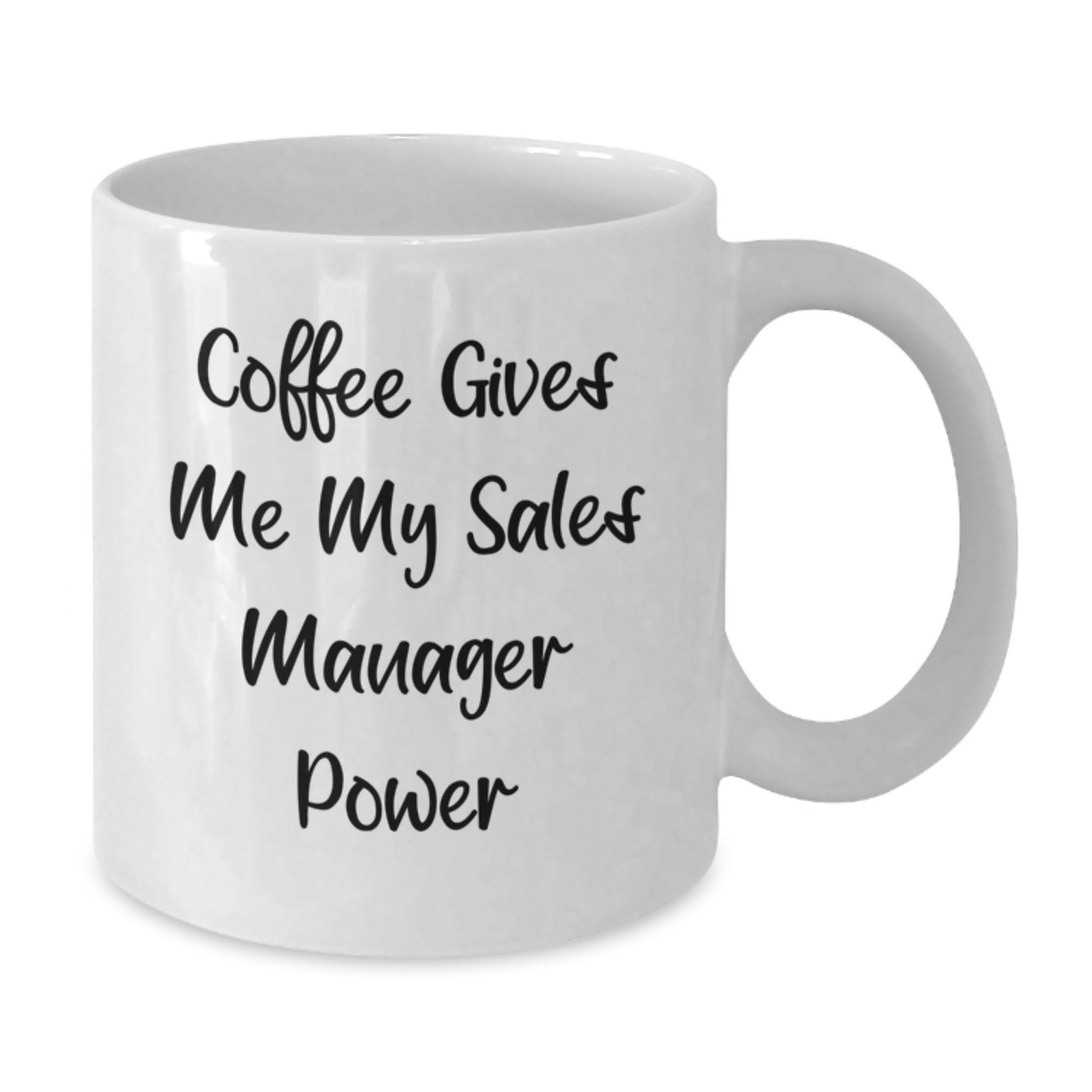 Funny Sales Manager Gifts for Him from Friends, White Coffee Mug with Coffee Gives Me Power Quote, Perfect Christmas Unique Gift for Sales Manager - Additional