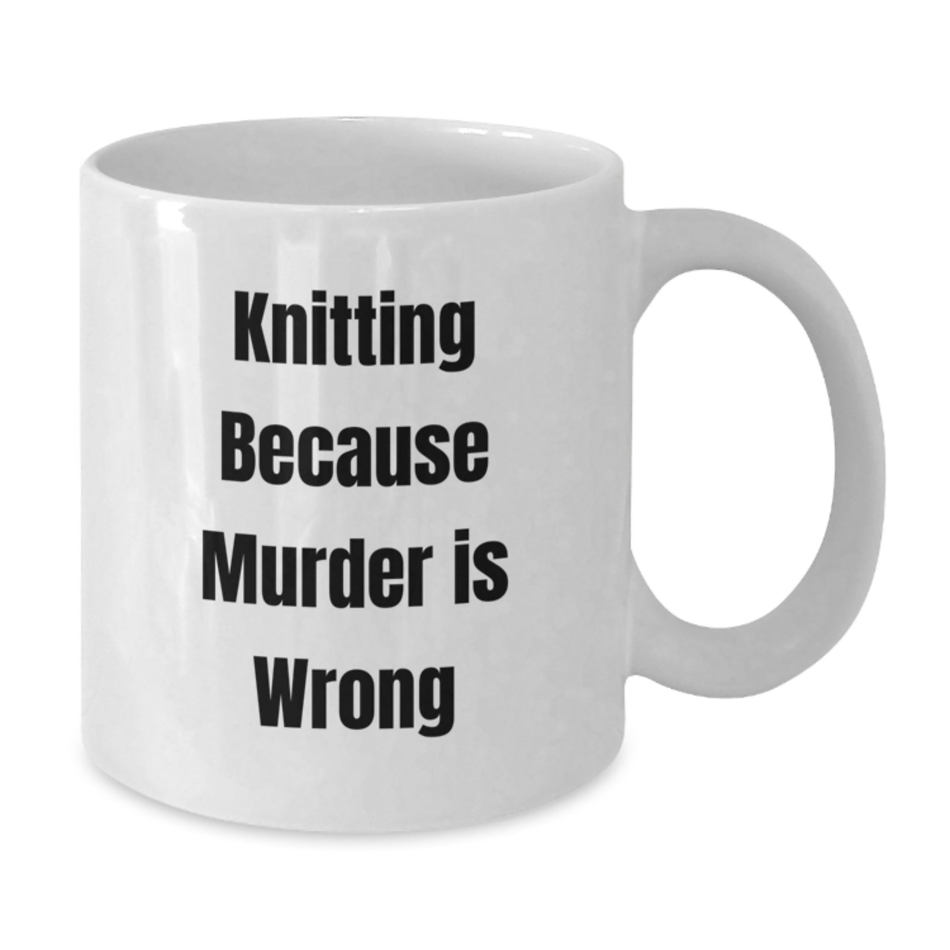 Knitting Enthusiasts' Humorous White Coffee Mug, Funny Gifts for Knitting Friends, Birthday Unique Gifts from Family - Additional