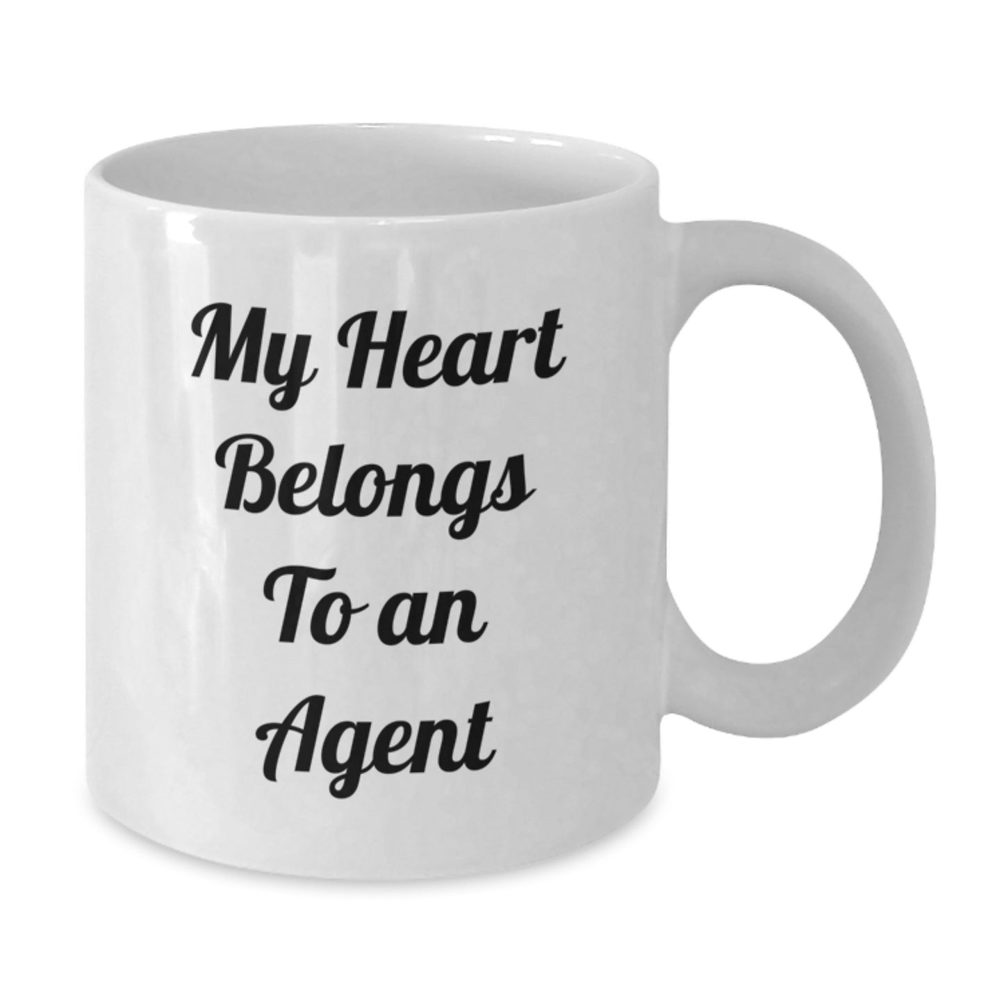 Funny Agent Gifts from Friends - My Heart Belongs To An Agent White Coffee Mug, Unique Agent Appreciation Gifts, Agent Christmas Unique Gifts - Additional