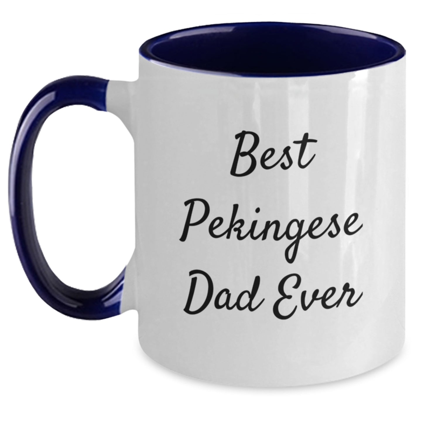 Funny Pekingese Dog Gifts for Men from Best Dads Ever, Two Tone Coffee Mug for Graduation - Main