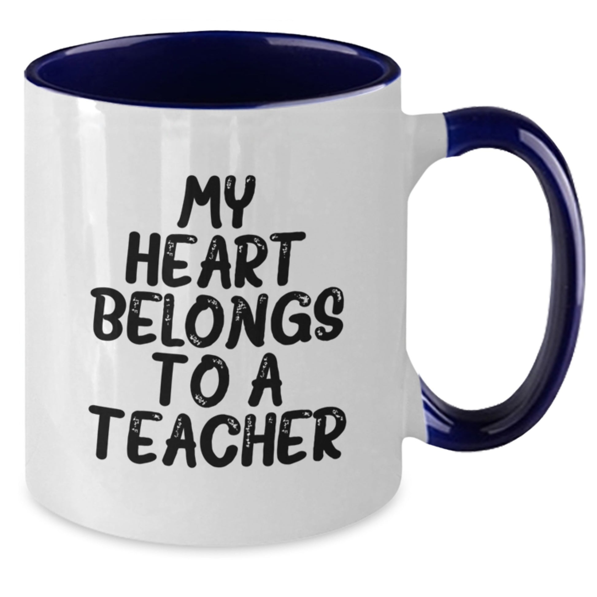 Funny Two Tone Coffee Mugs Gifts for Teachers, My Heart Belongs To A Teacher, Unique Christmas Unique Gifts from Family, Friends, Coworkers - Additional