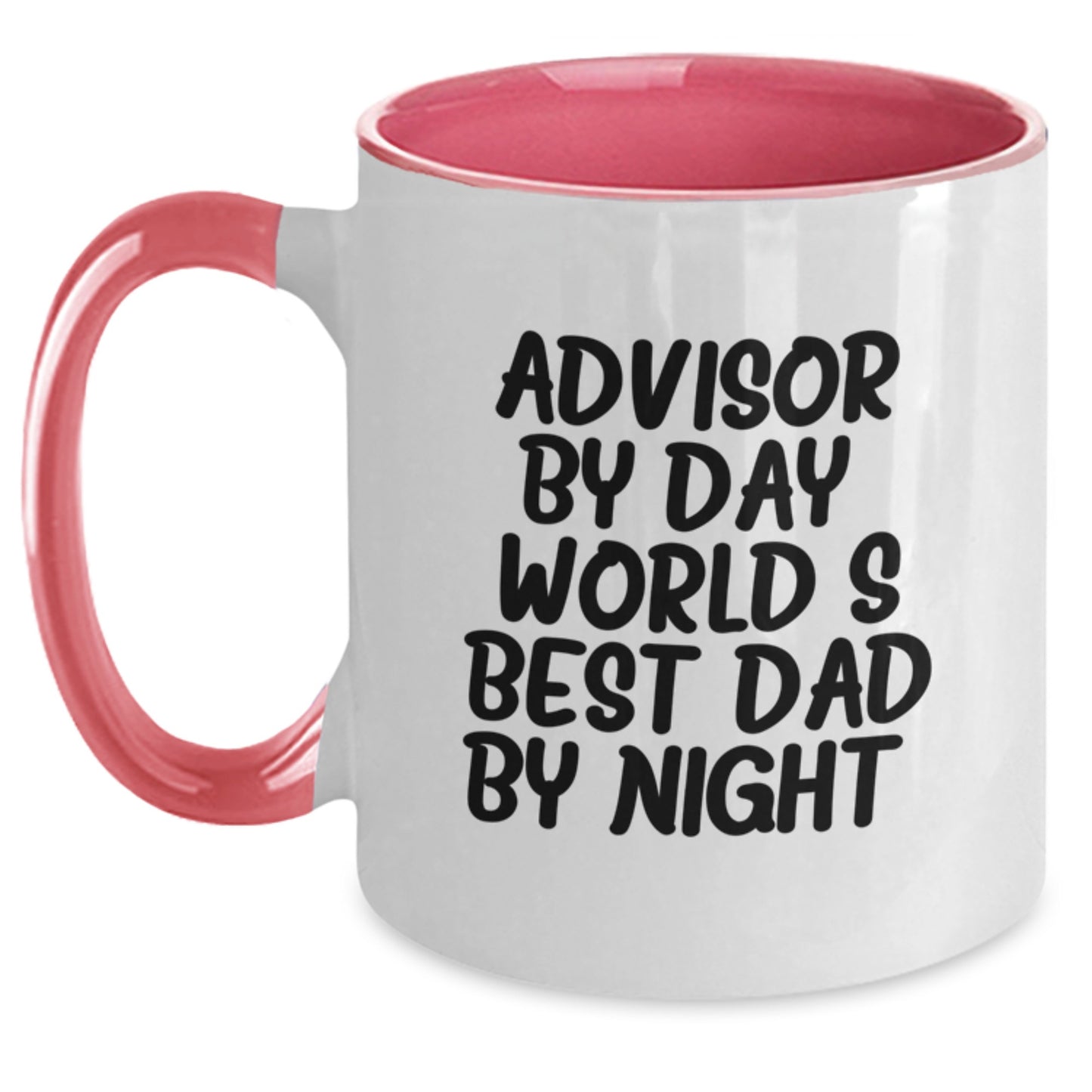 Funny Advisor Gifts for Men from World's Best Dad by Night Two Tone Coffee Mug, Christmas Unique Gifts - Main
