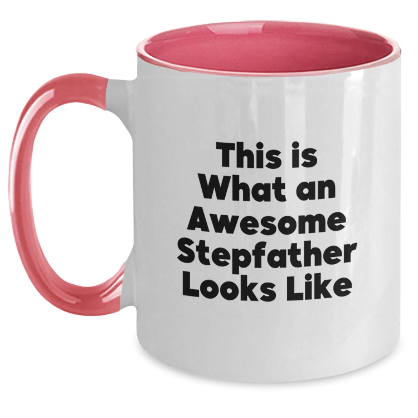Funny Stepfather Gifts from Friends - This Is What An Awesome Stepfather Looks Like Two Tone Coffee Mug for Men, Unique Graduation Mugs - Main