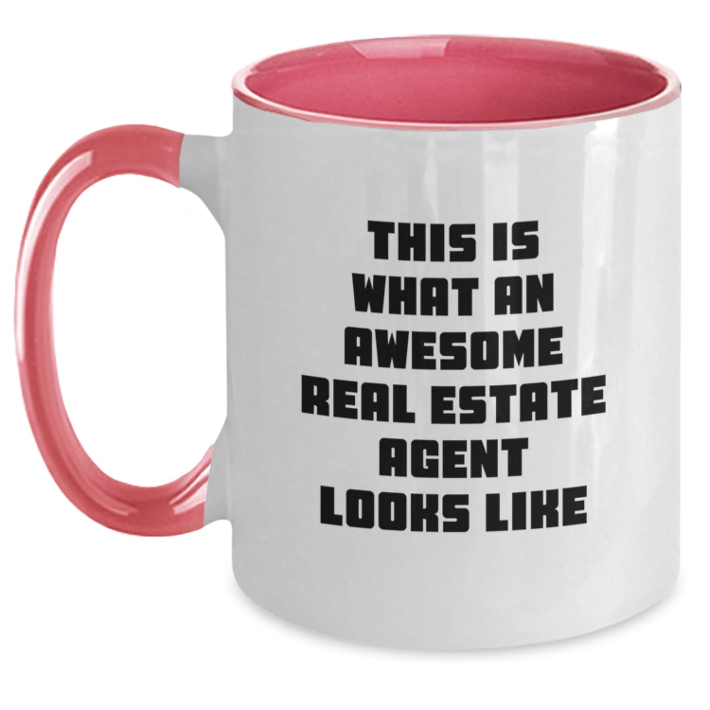 Funny Real Estate Agent Gifts for Men - 'This Is What An Awesome Real Estate Agent Looks Like' Two Tone Coffee Mug, Gifts from Men to Real Estate Agent, Birthday Unique Gifts - Main