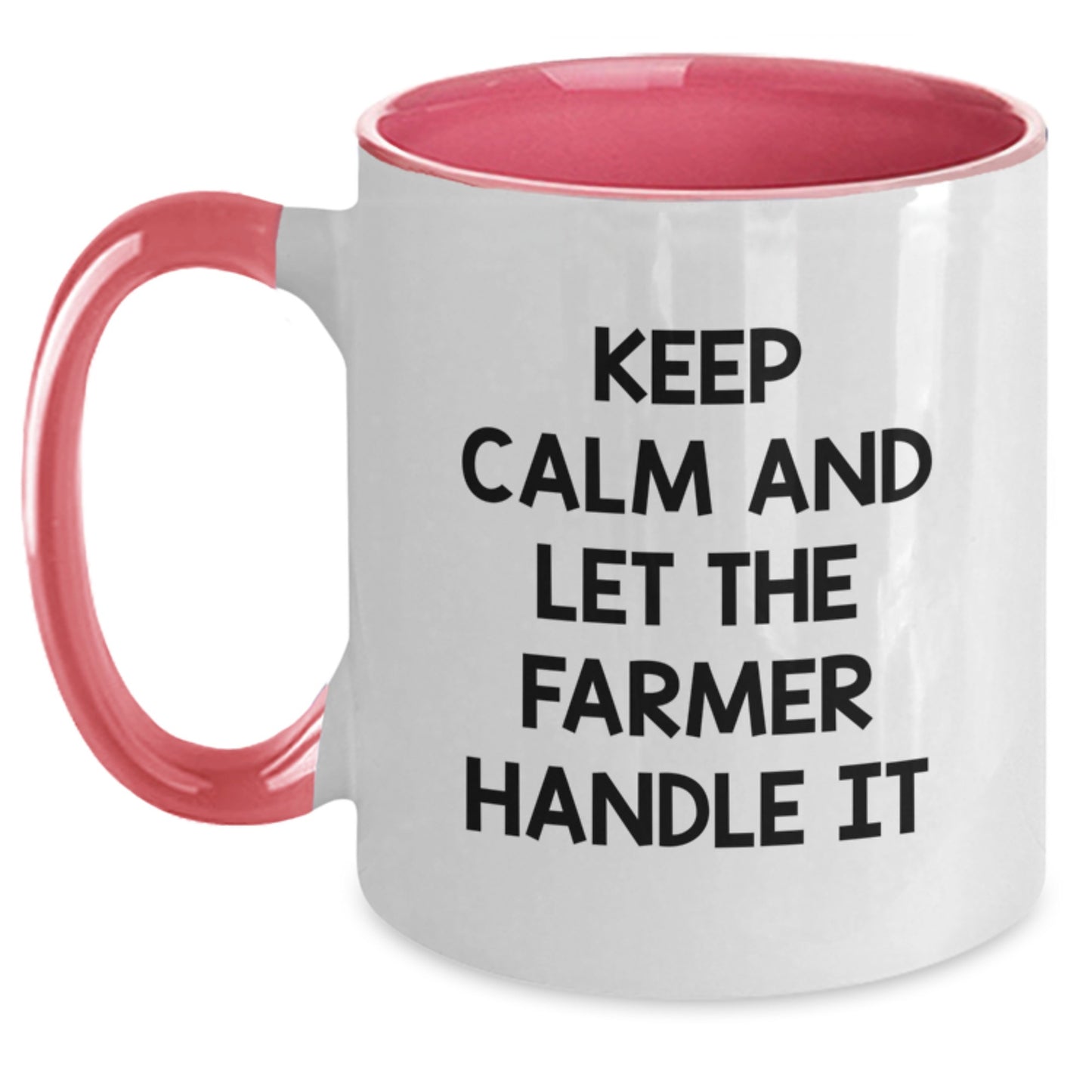 Funny Farmer Gifts from Friends for Men - Keep Calm Mug Christmas Unique, Two Tone Coffee Mug, Inspirational - Main