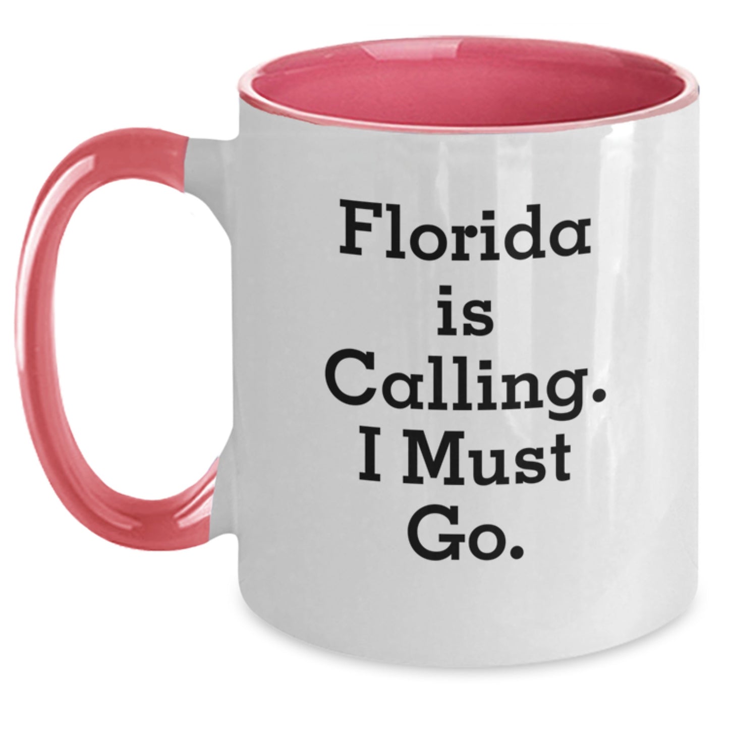 Funny Florida Gifts, Two Tone Coffee Mug, 'Florida Is Calling. I Must Go.' for Women, Gifts from Friends to Family, Perfect for Christmas Unique Gifts - Main