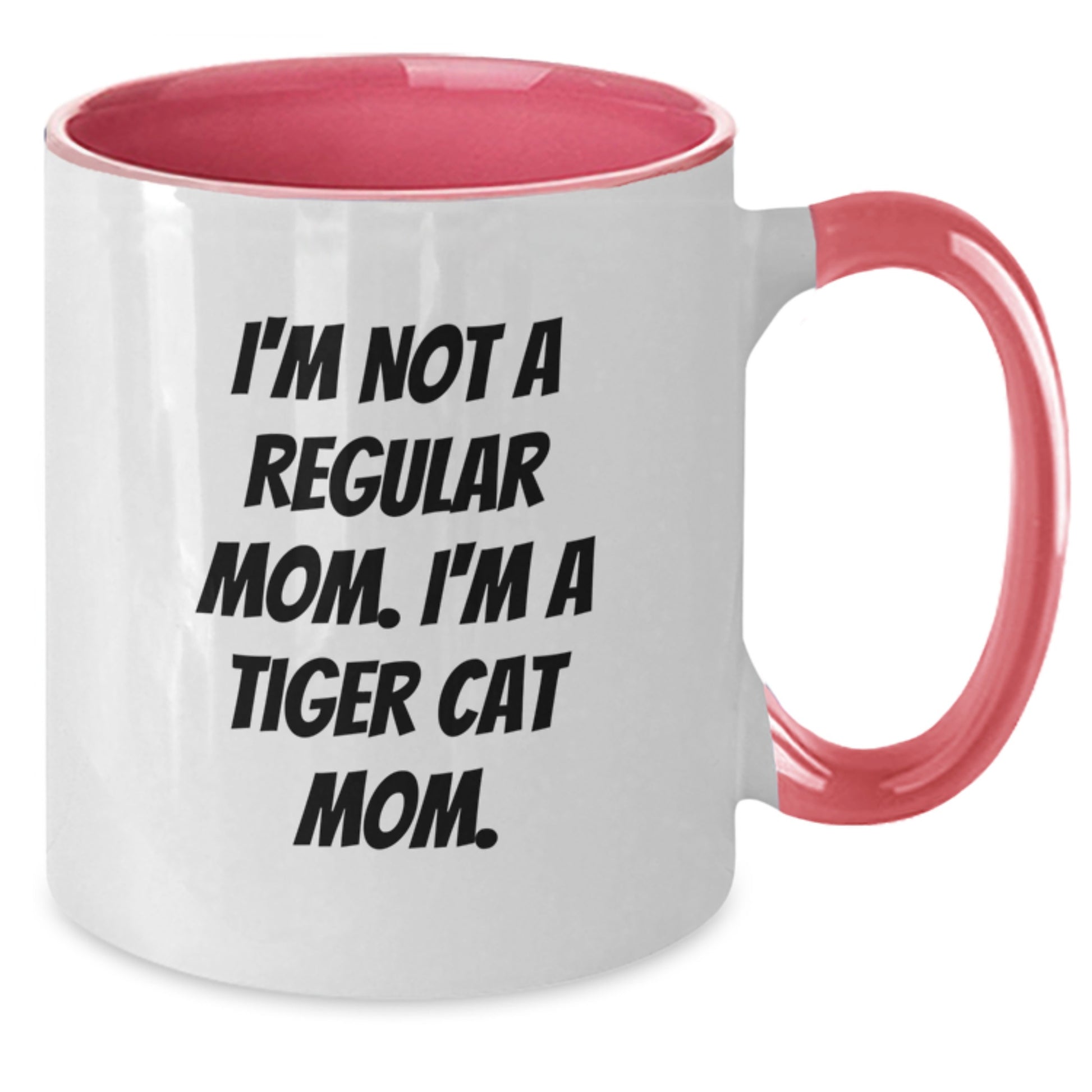 Funny Tiger Cat Mom Gifts for Coffee Lovers - Unique Two Tone Mug Gifts from Friends to Tiger Cat Enthusiasts - Additional