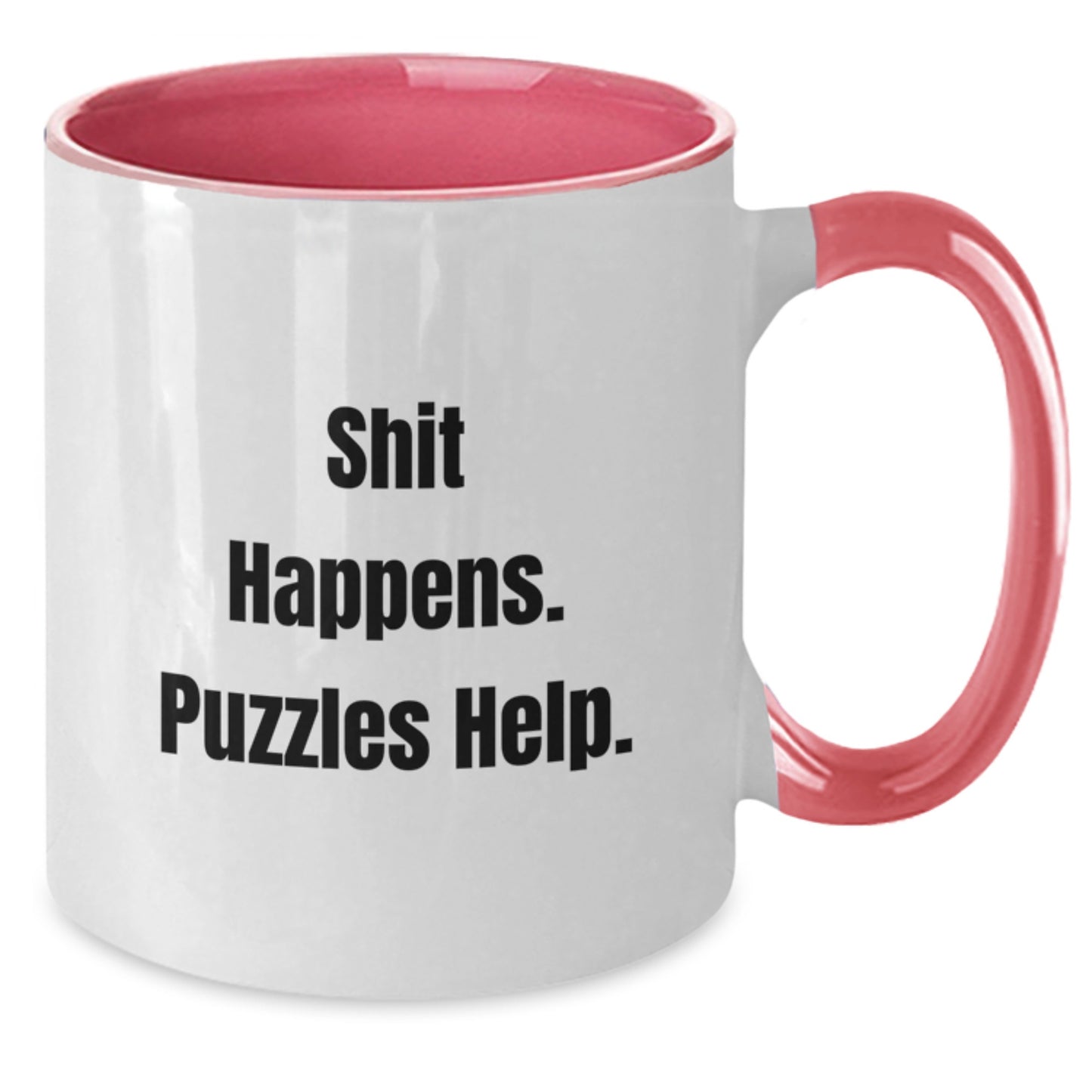 Gifts from Friends, Gifts for Puzzles Enthusiasts - Funny Quote Two Tone Coffee Mug, Puzzles Help, Birthday Unique Gifts - Additional