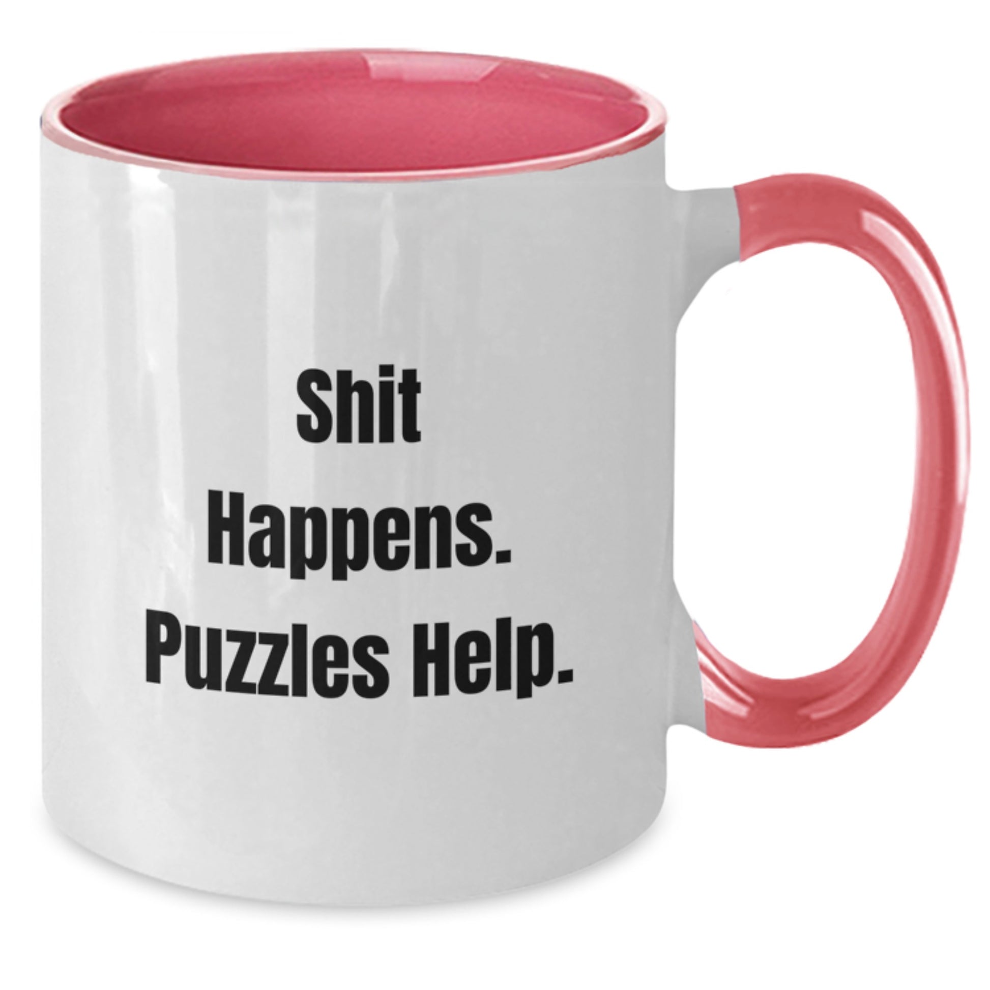 Gifts from Friends, Gifts for Puzzles Enthusiasts - Funny Quote Two Tone Coffee Mug, Puzzles Help, Birthday Unique Gifts - Additional