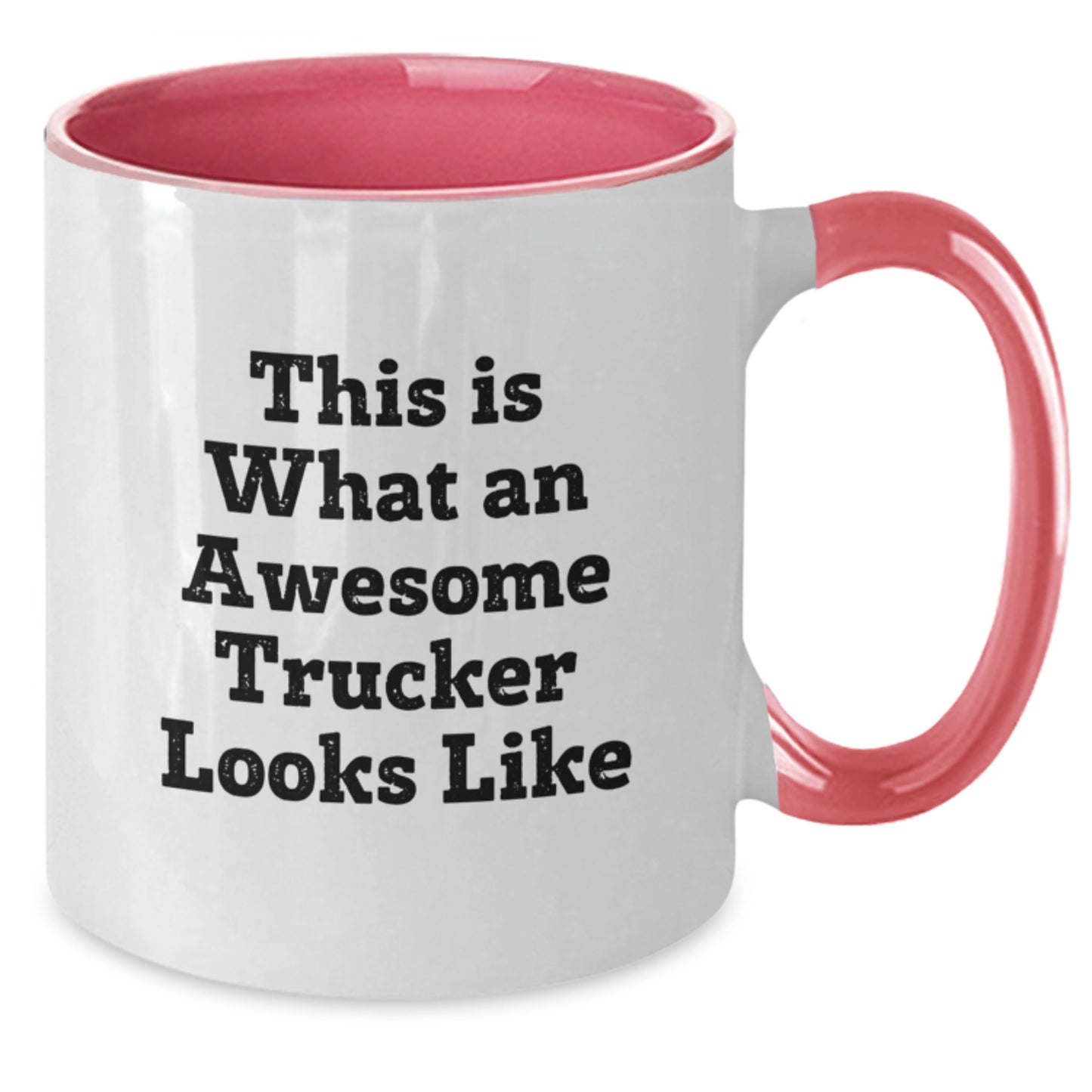 Funny Trucker Gifts from Men for Awesome Trucker Friends, This Is What An Awesome Trucker Looks Like Two Tone Coffee Mug, Christmas Unique Gifts for Him - Additional