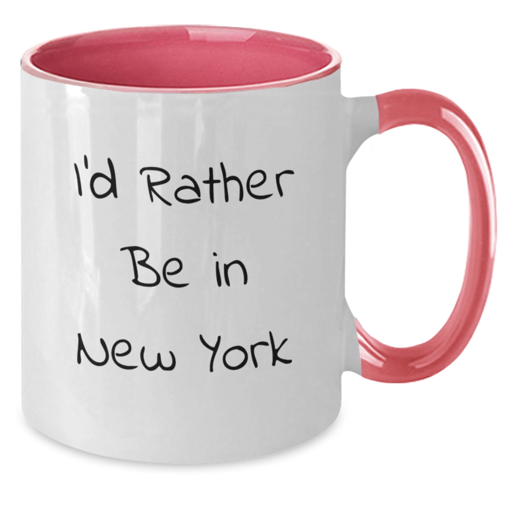 Funny New York Quotes Gifts for Men Women Friends Coworkers Family from New York, Two Tone Coffee Mug with I'd Rather Be In New York, Birthday Unique Gifts - Additional
