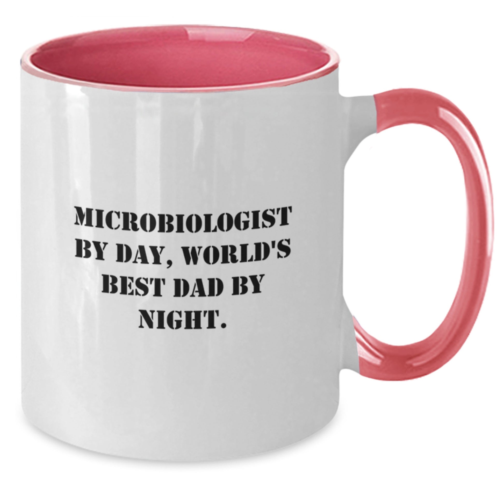 Funny Microbiologist Gifts, Two Tone Coffee Mug for Microbiologist By Day, World's Best Dad By Night - Gifts from Dad to Microbiologist - Additional