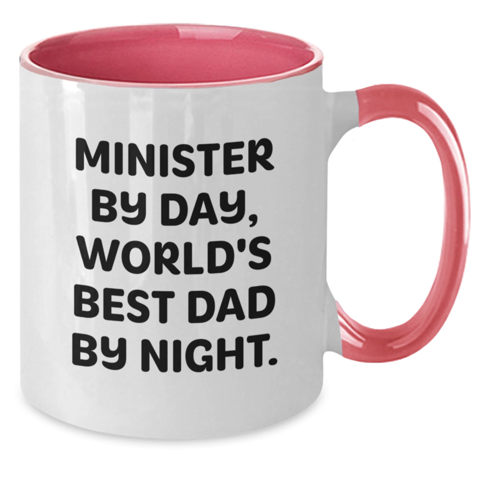 Funny Minister Gifts for Men from Friends and Family - Minister By Day, World's Best Dad By Night Two Tone Coffee Mug Christmas Unique - Additional