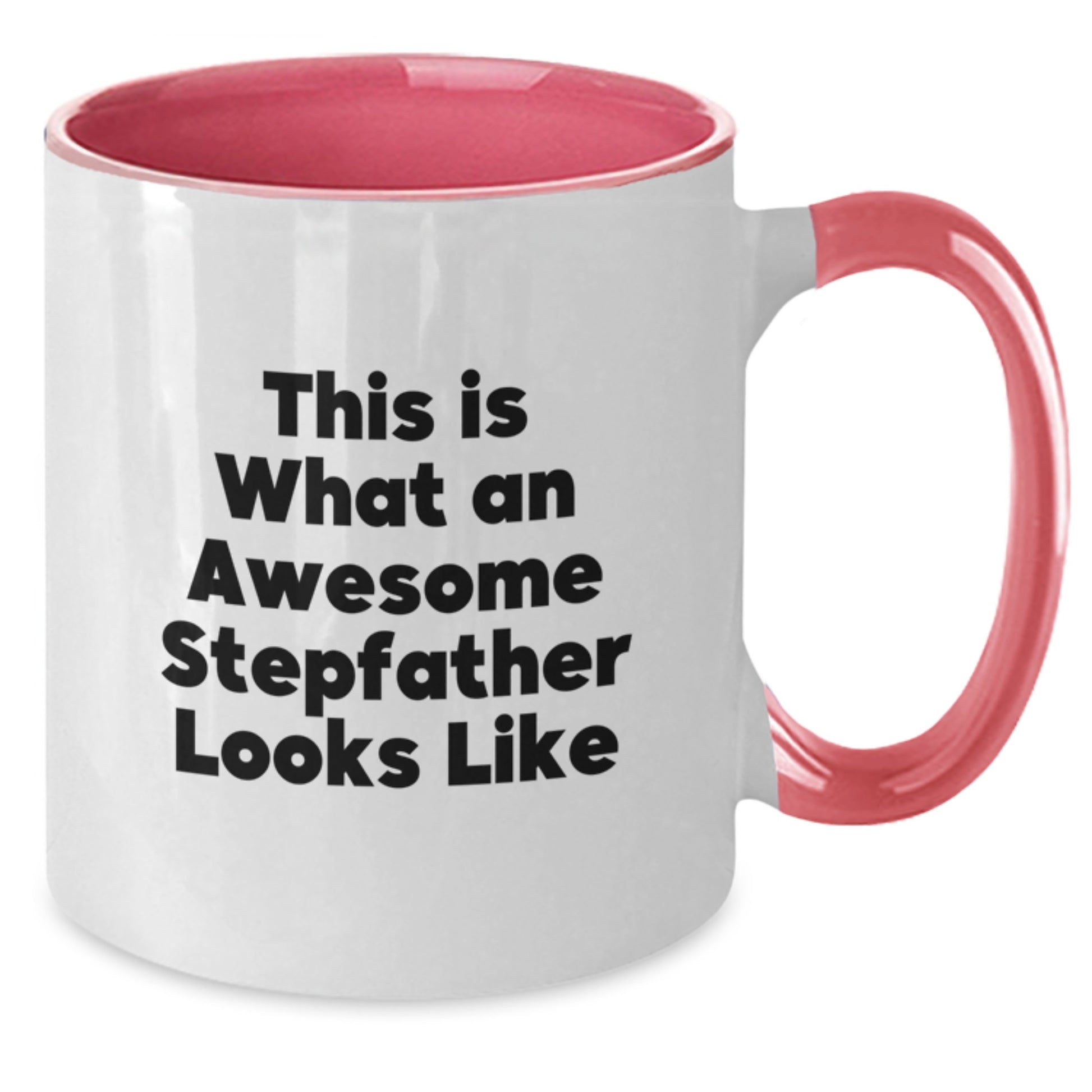 Funny Stepfather Gifts from Friends - This Is What An Awesome Stepfather Looks Like Two Tone Coffee Mug for Men, Unique Graduation Mugs - Additional