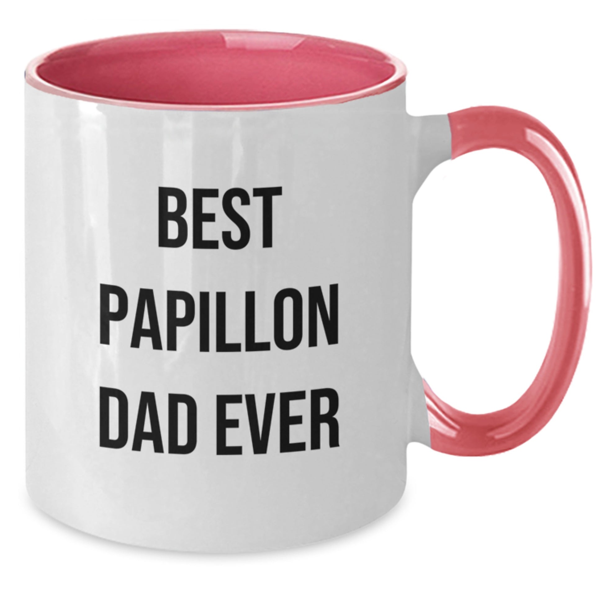 Funny Papillon Dog Lover Gifts from Men to Papillon Dog Owners on Birthday, Best Papillon Dad Ever Two Tone Coffee Mug, Unique Papillon Dog Mom Gifts - Additional