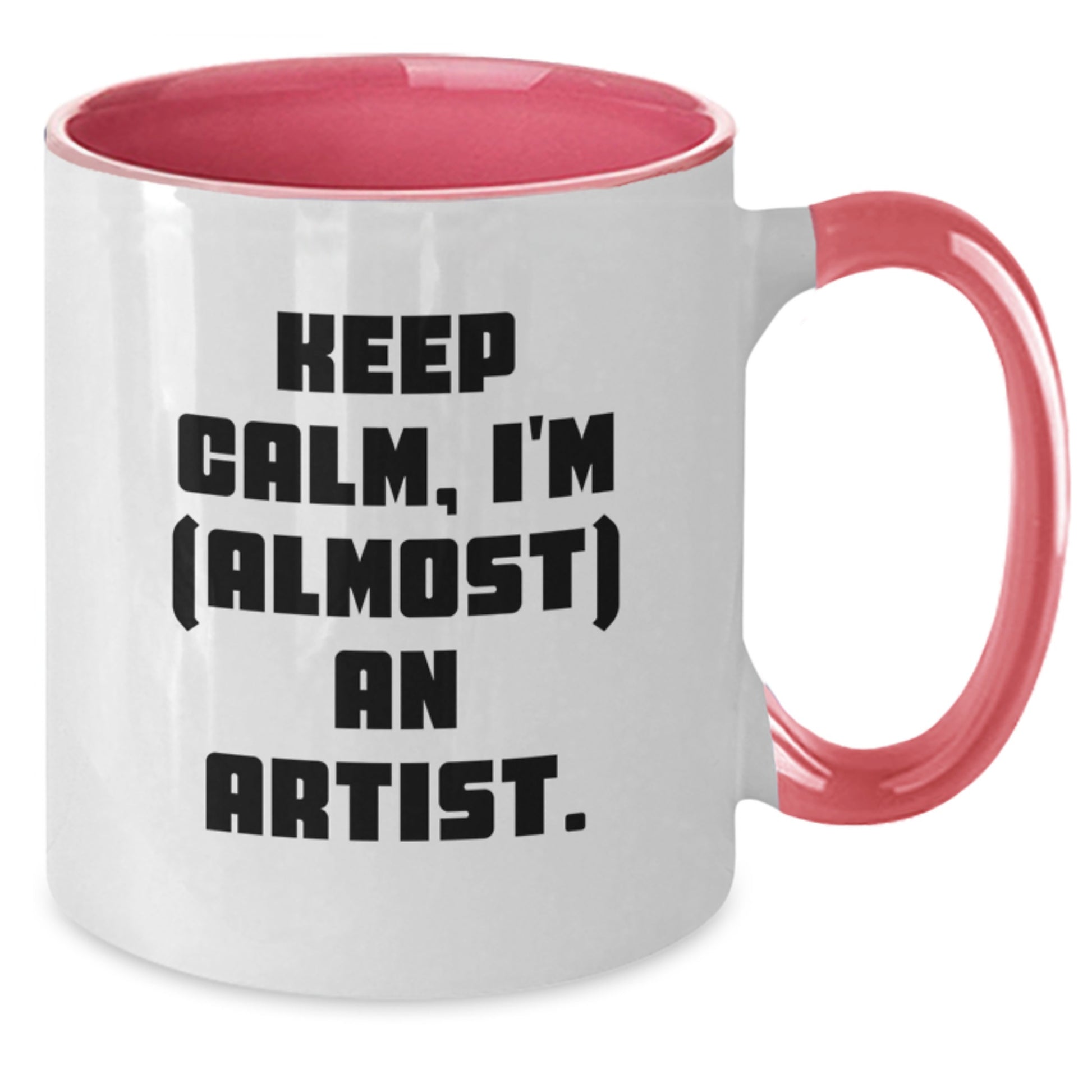 Funny Artist Gifts, Christmas Unique Mugs for Artist Friends, Two Tone Coffee Mugs with Quirky Humor 'Keep Calm, I'm (almost) An Artist', Gifts from Men to Women Coworkers Family - Additional