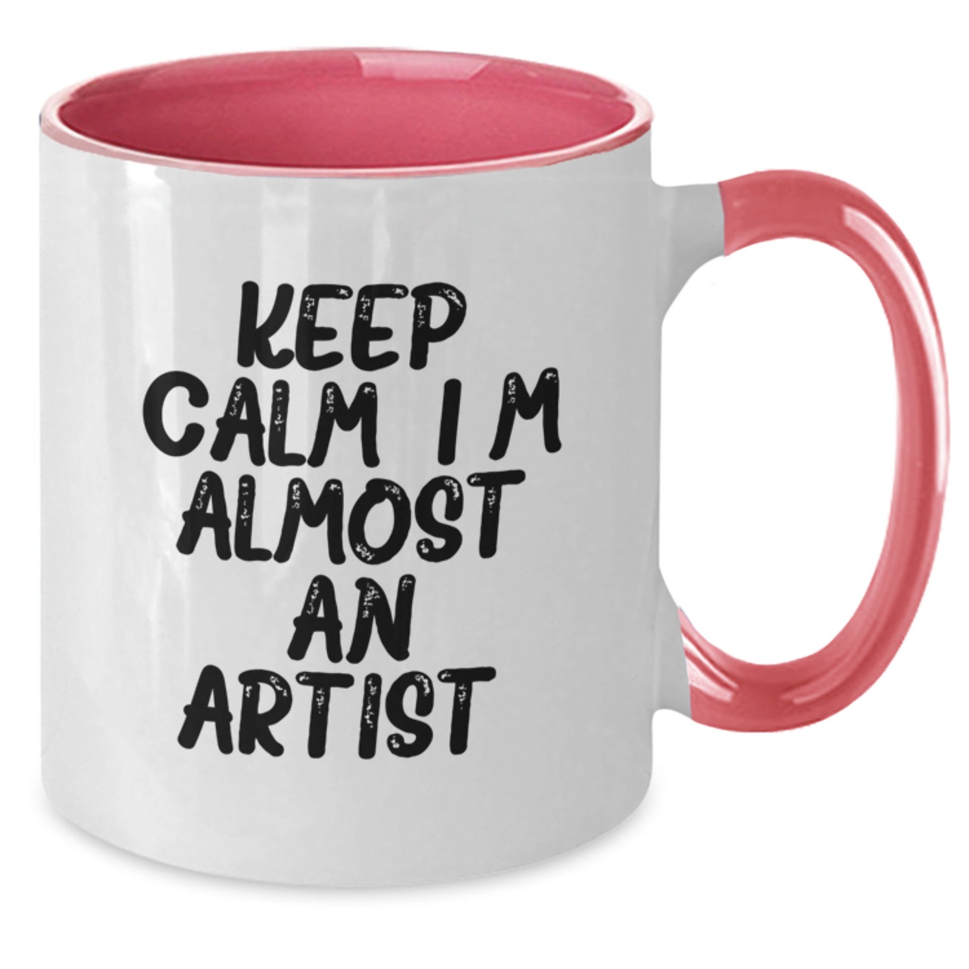 Funny Artist Gifts from Friends for Christmas Two Tone Coffee Mug 'Keep Calm, I'm (almost) An Artist.' - Additional
