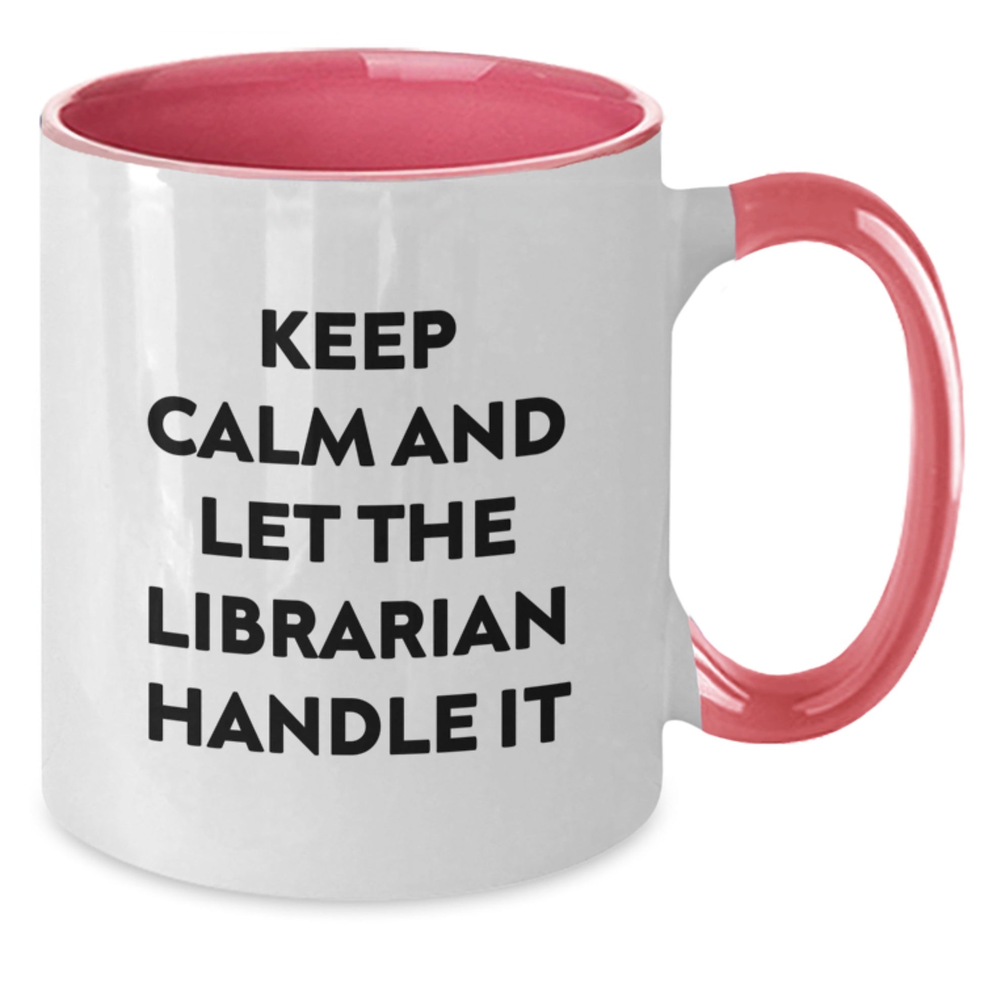 Funny Librarian Gifts from Friends for Librarian Two Tone Christmas Coffee Mug Keep Calm And Let The Librarian Handle It - Additional
