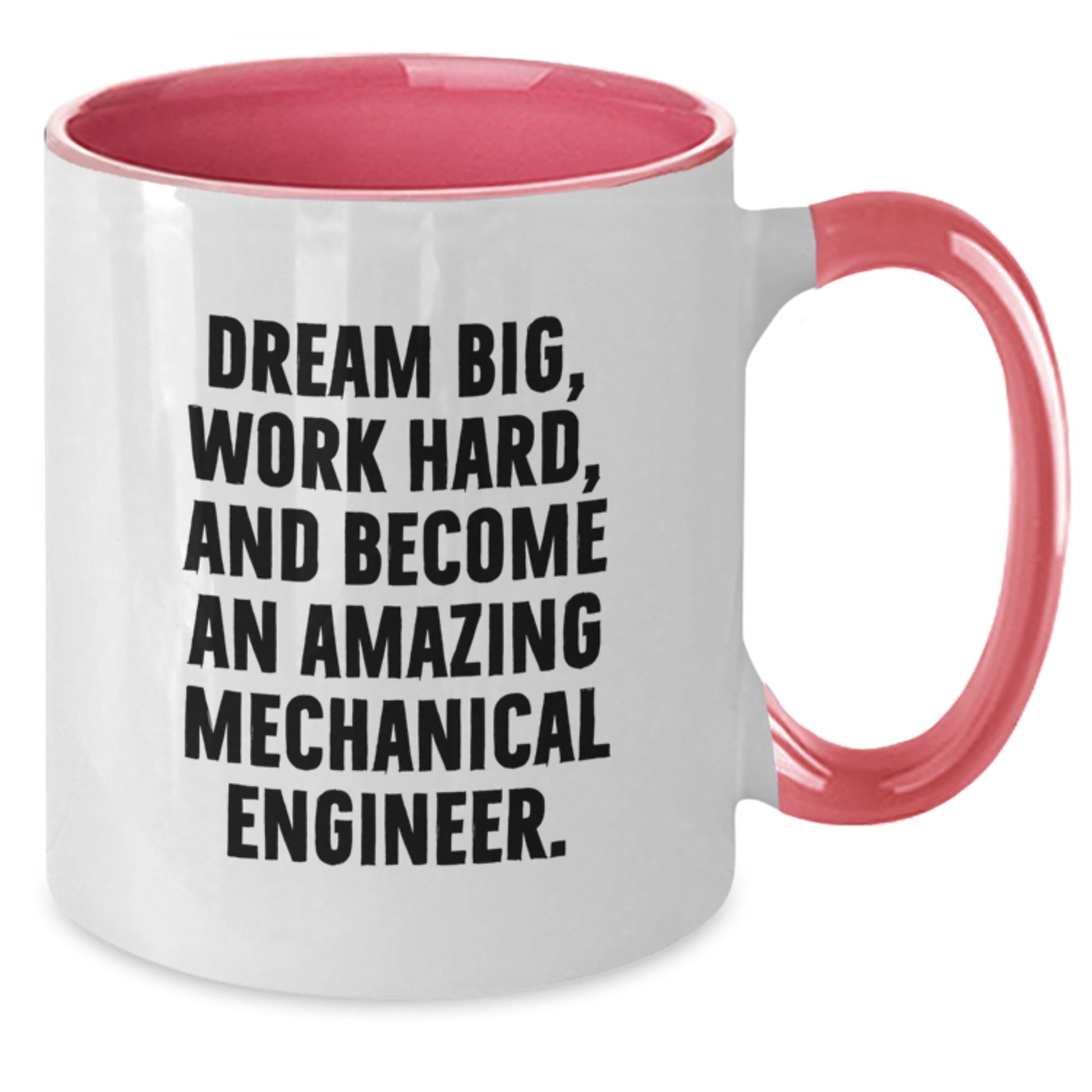 Funny Mechanical Engineer Gifts from Friends, Unique Two Tone Coffee Mug for Men, Inspirational Quote 'Dream Big, Work Hard, And Become An Amazing Mechanical Engineer.' on Christmas - Additional