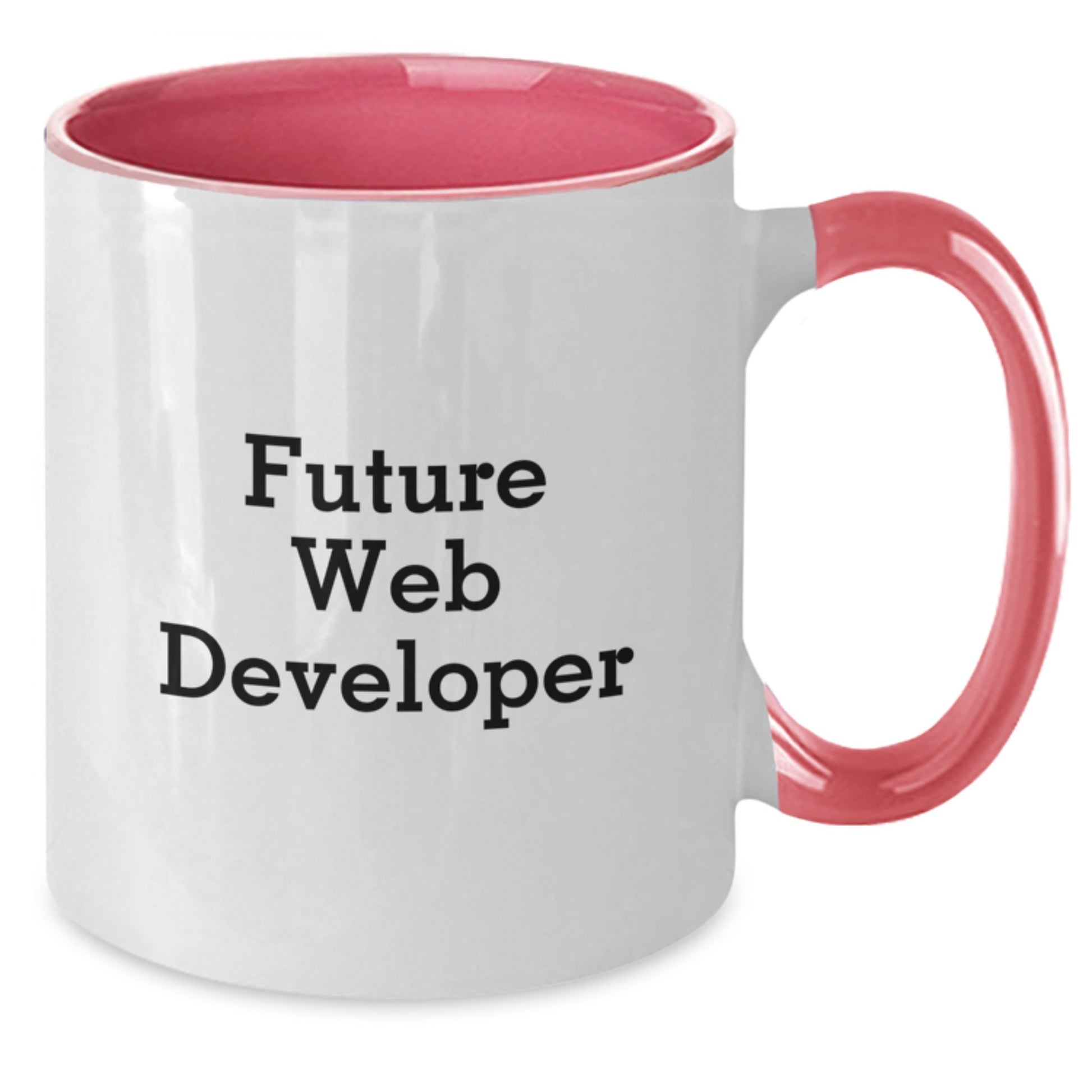 Funny Web Developer Gifts from Friends for Future Web Developer Graduation Unique Two Tone Coffee Mug, Black and White, Red and White, Navy and White, Pink and White Options - Additional