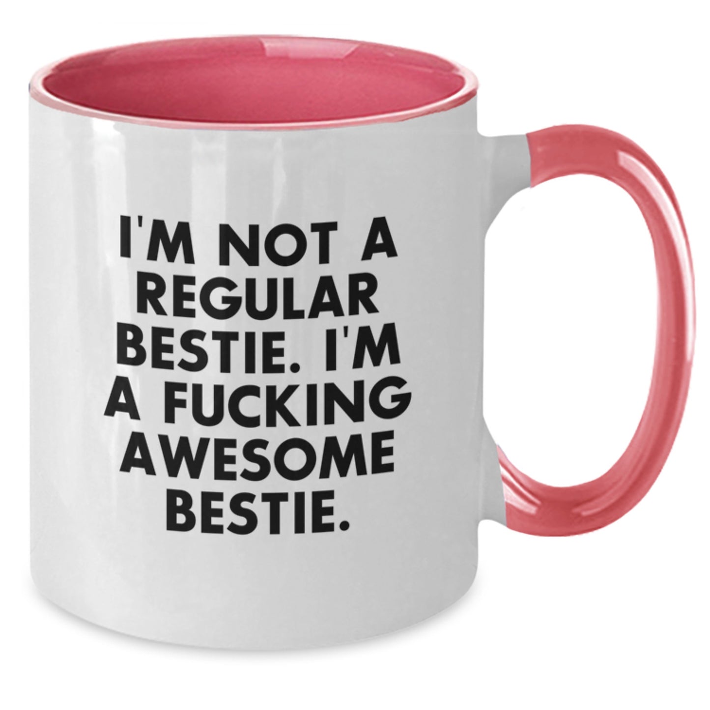 Funny Bestie Gifts from Friends for Christmas Unique Mugs, I'm Not A Regular Bestie Two Tone Ceramic Coffee Mugs for Women, Men or Coworkers - Additional
