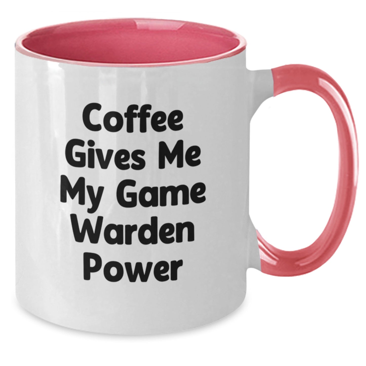 Funny Game Warden Gifts from Friends, Cute Two Tone Coffee Mug for Birthday, 'Coffee Gives Me My Game Warden Power' Quote, Gifts for Game Wardens - Additional